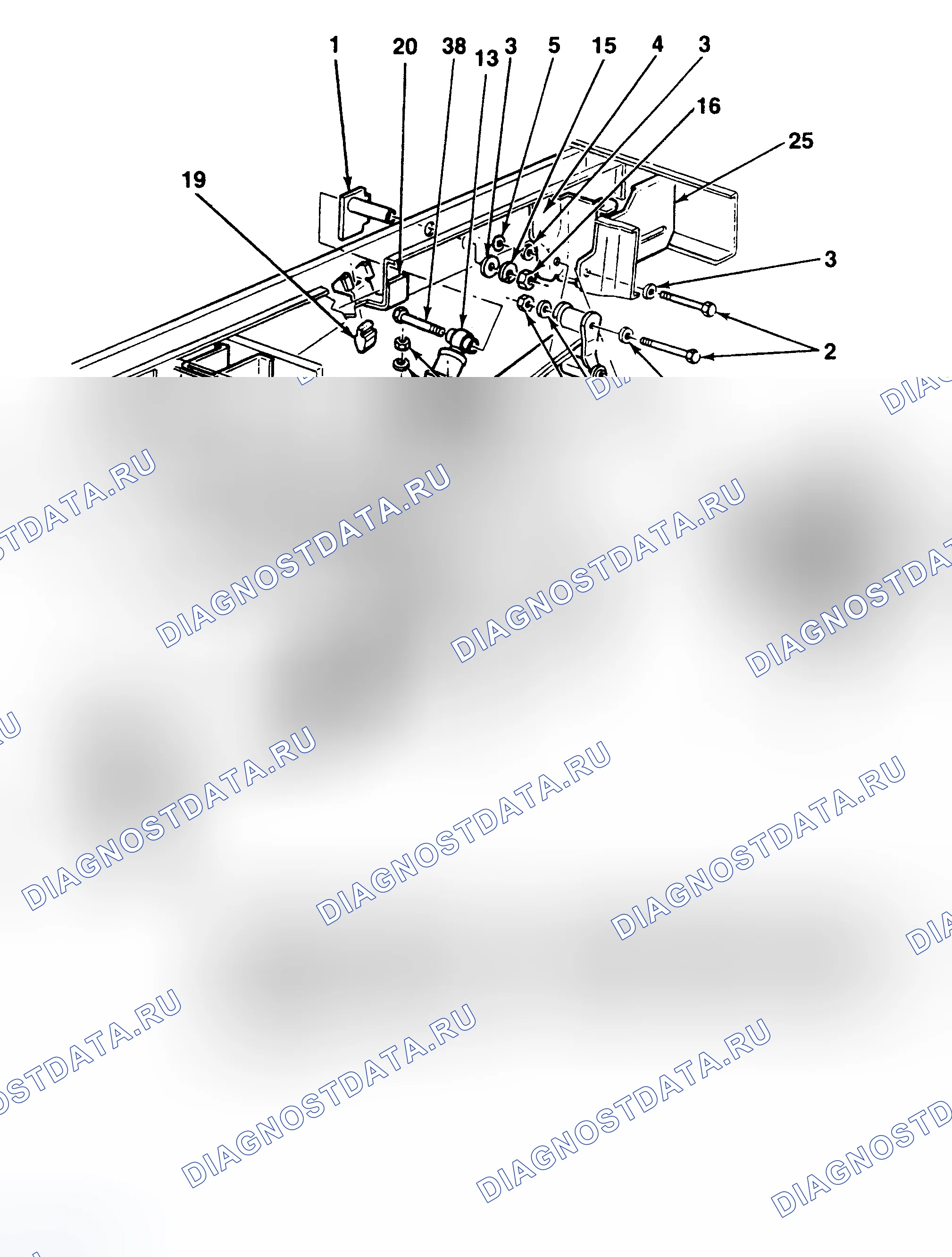 Рис. 2: РАСПОЛОЖЕНИЕ КОМПОНЕНТОВ. Chevrolet Sportvan G30 
