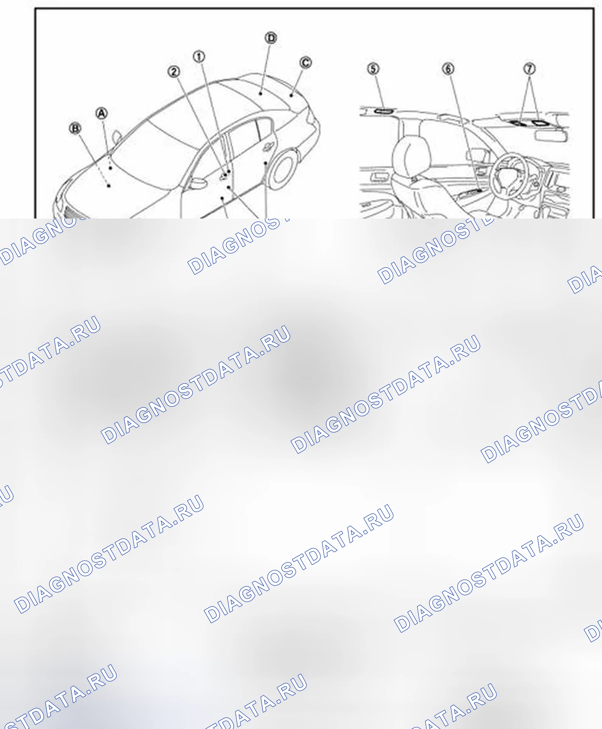 Рис. 35: Расположение компонентов. Infiniti G25 IV рестайлинг
