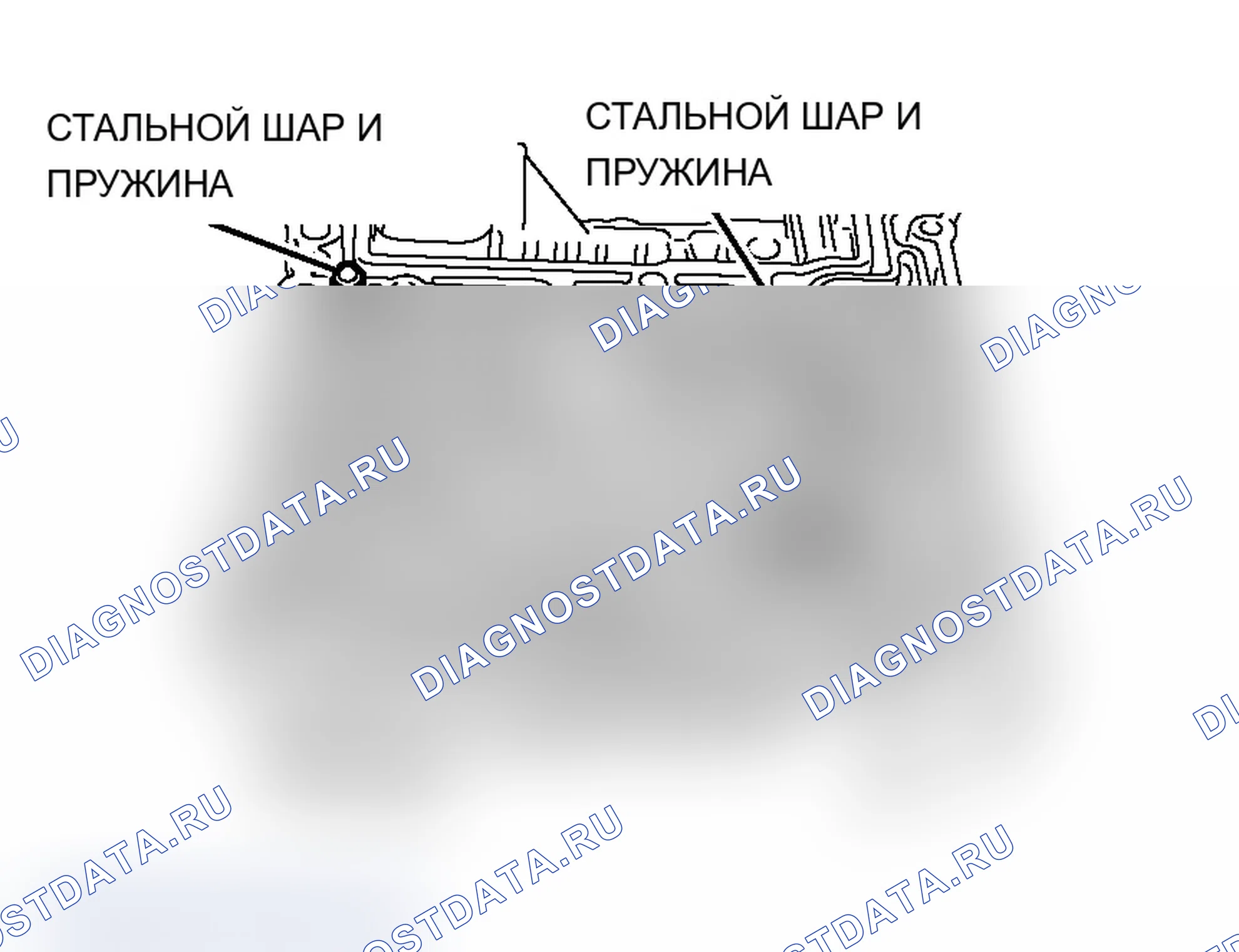 Рис. 725: >> A <<УСТАНОВКА ПРУЖИНЫ, СТАЛЬНОГО ШАРИКА, ДЕМПФИРУЮЩЕГО КЛАПАНА И ПРУЖИНЫ ДЕМПФИРУЮЩЕГО КЛАПАНА. Mitsubishi Lancer Evolution IX