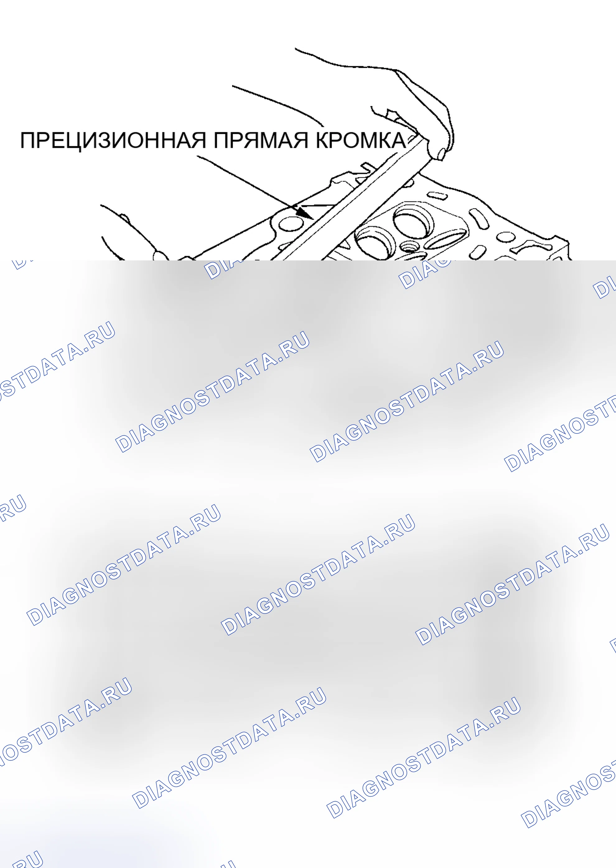 Рис. 93: Проверка головки цилиндра на коробление. Acura RSX I