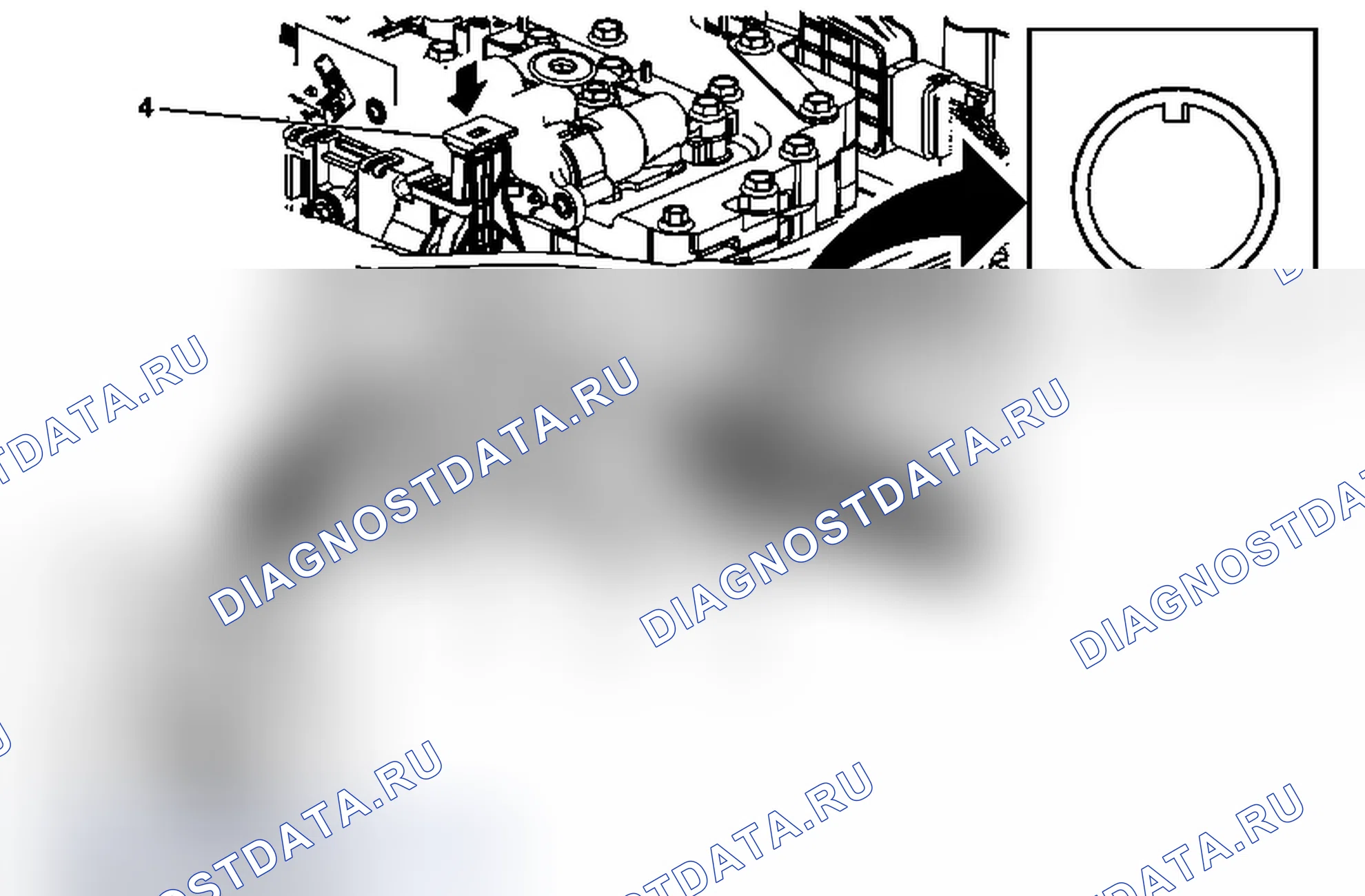 Рис. 300: Установка втулки прохода электрического соединителя автоматической коробки передач. Chevrolet Silverado 3500 HD 