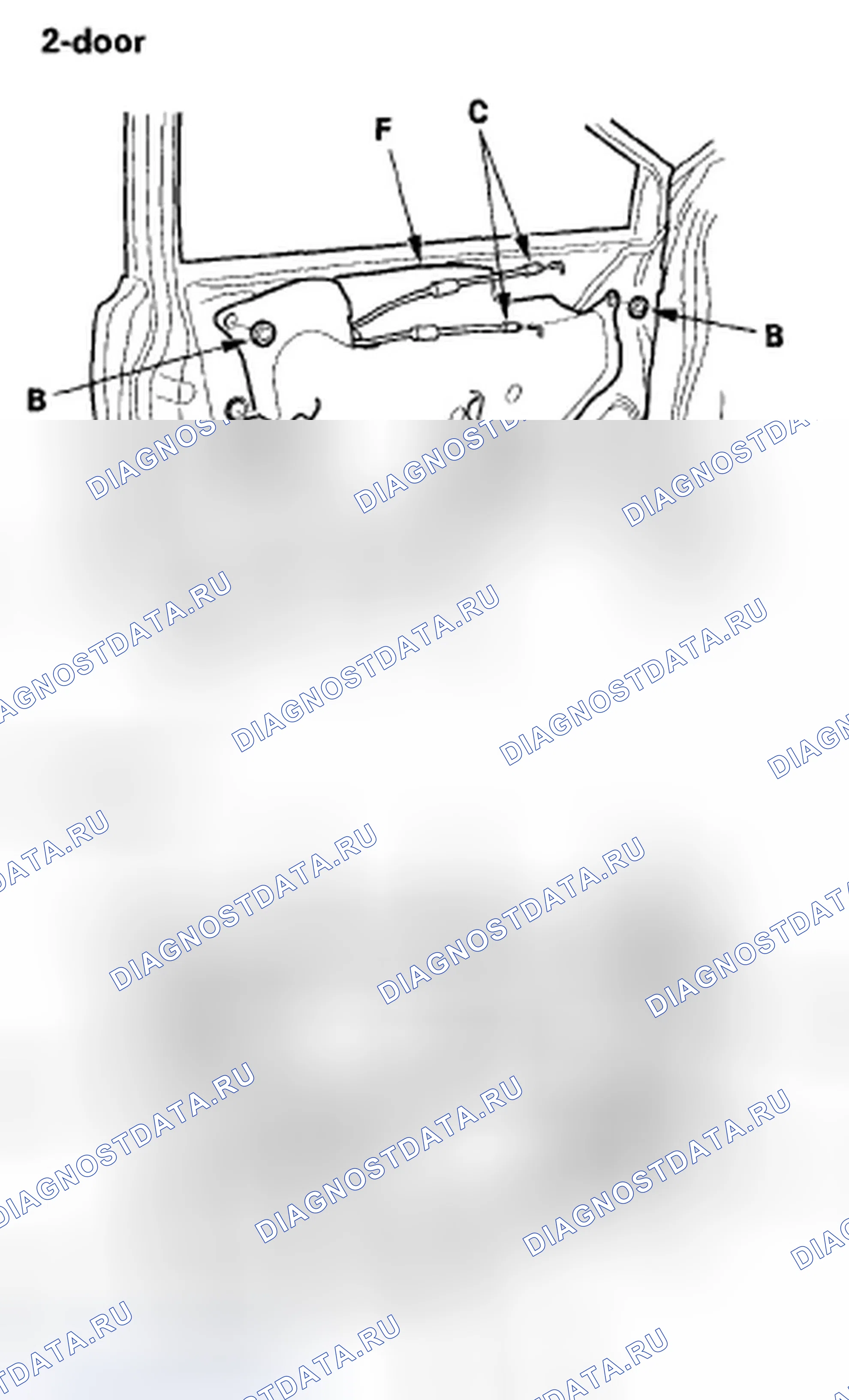 Рис. 57: Замена стекла передней двери и регулятора. Honda Civic VIII рестайлинг