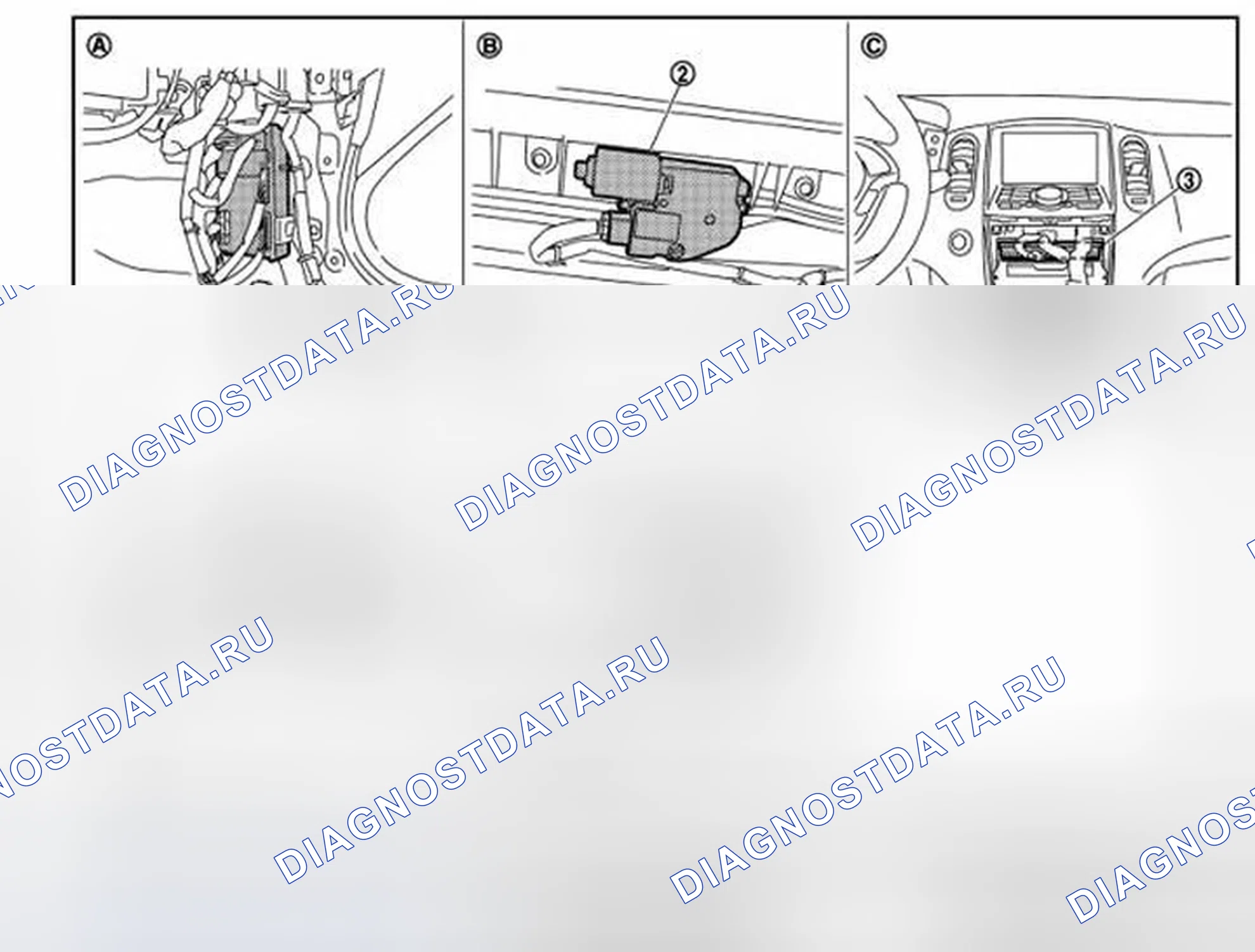 Рис. 19: Расположение компонентов. Infiniti FX35 II рестайлинг