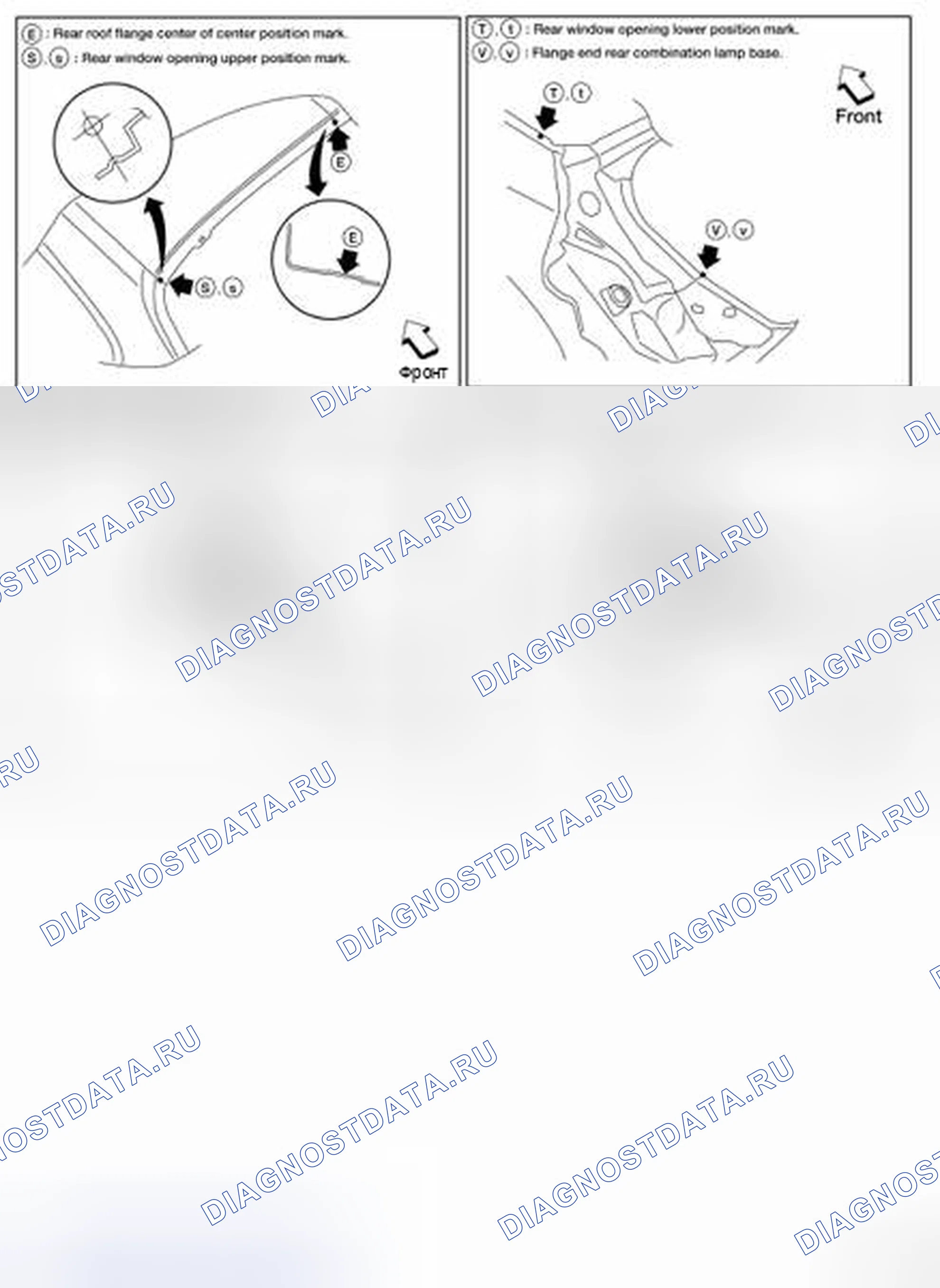 Рис. 337: Точки измерения. Nissan Altima L33