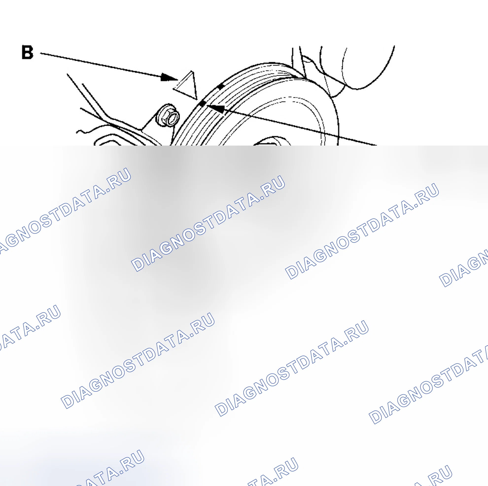 Рис. 95: Снятие ремня ГРМ. Honda Ridgeline I