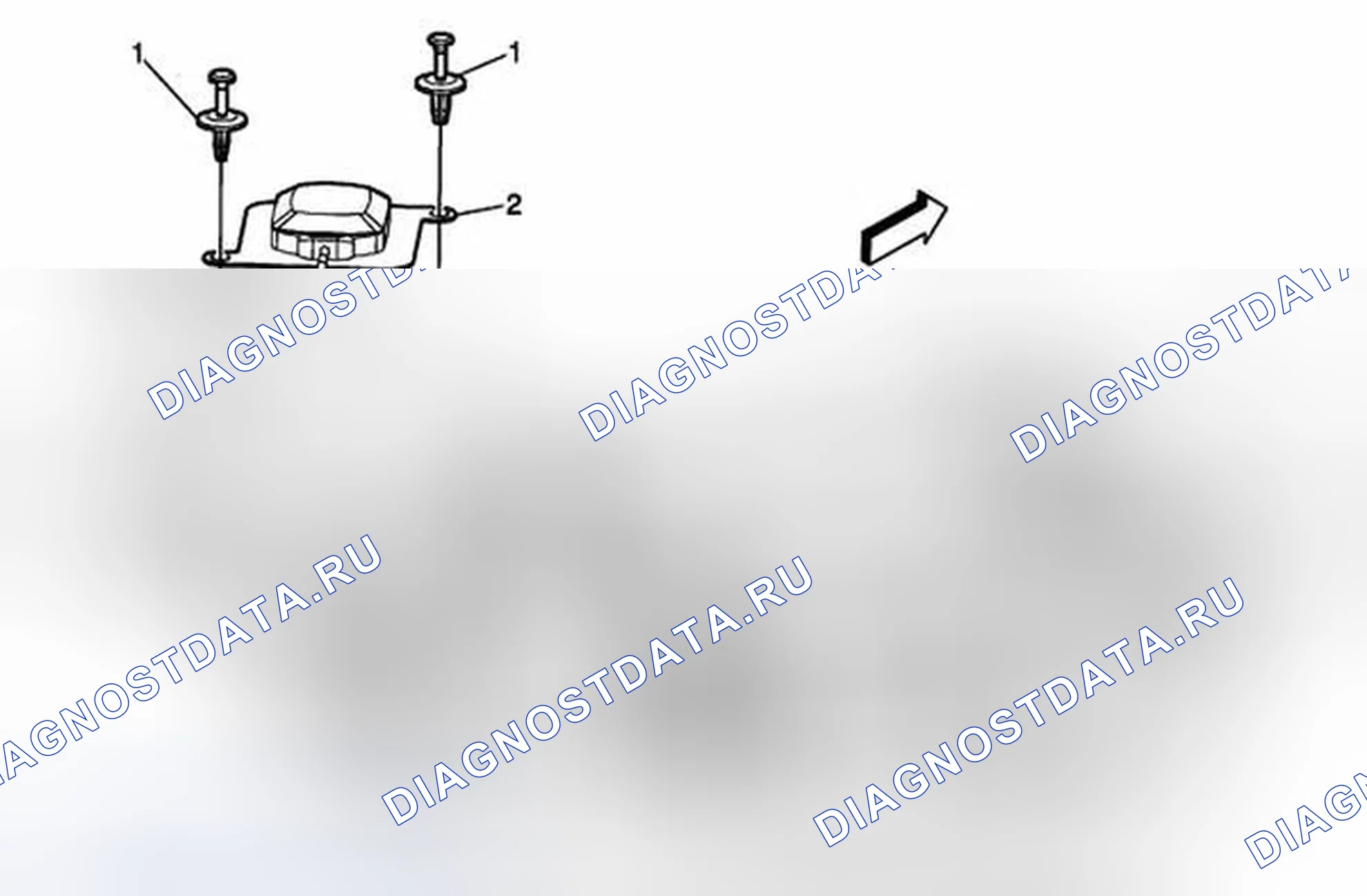 Рис. 17: Замена навигационной антенны. Chevrolet Corvette C6
