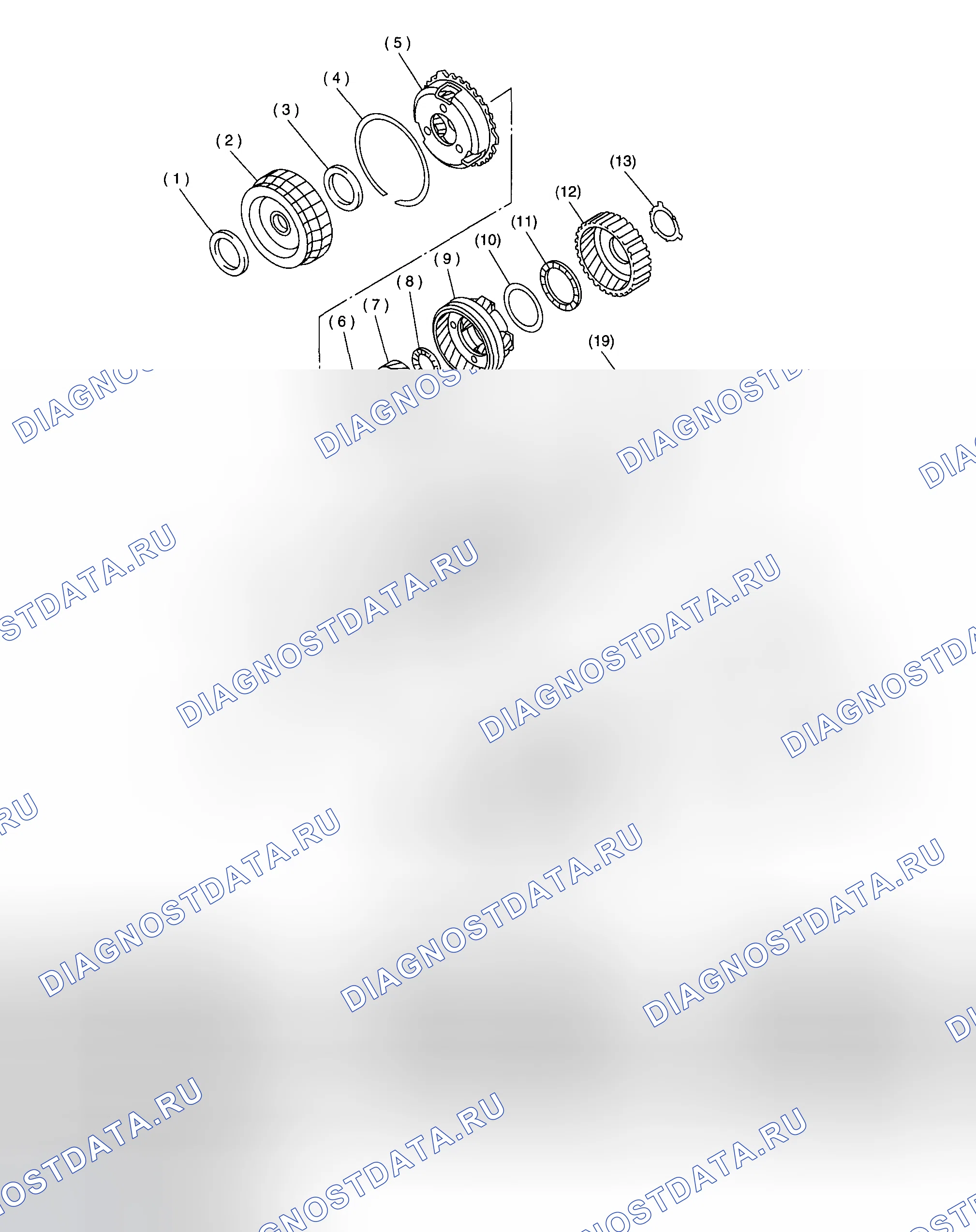 Рис. 109: ПЛАНЕТАРНАЯ ПЕРЕДАЧА И ТОРМОЗ 2-4. Subaru Impreza WRX GD/GG рестайлинг