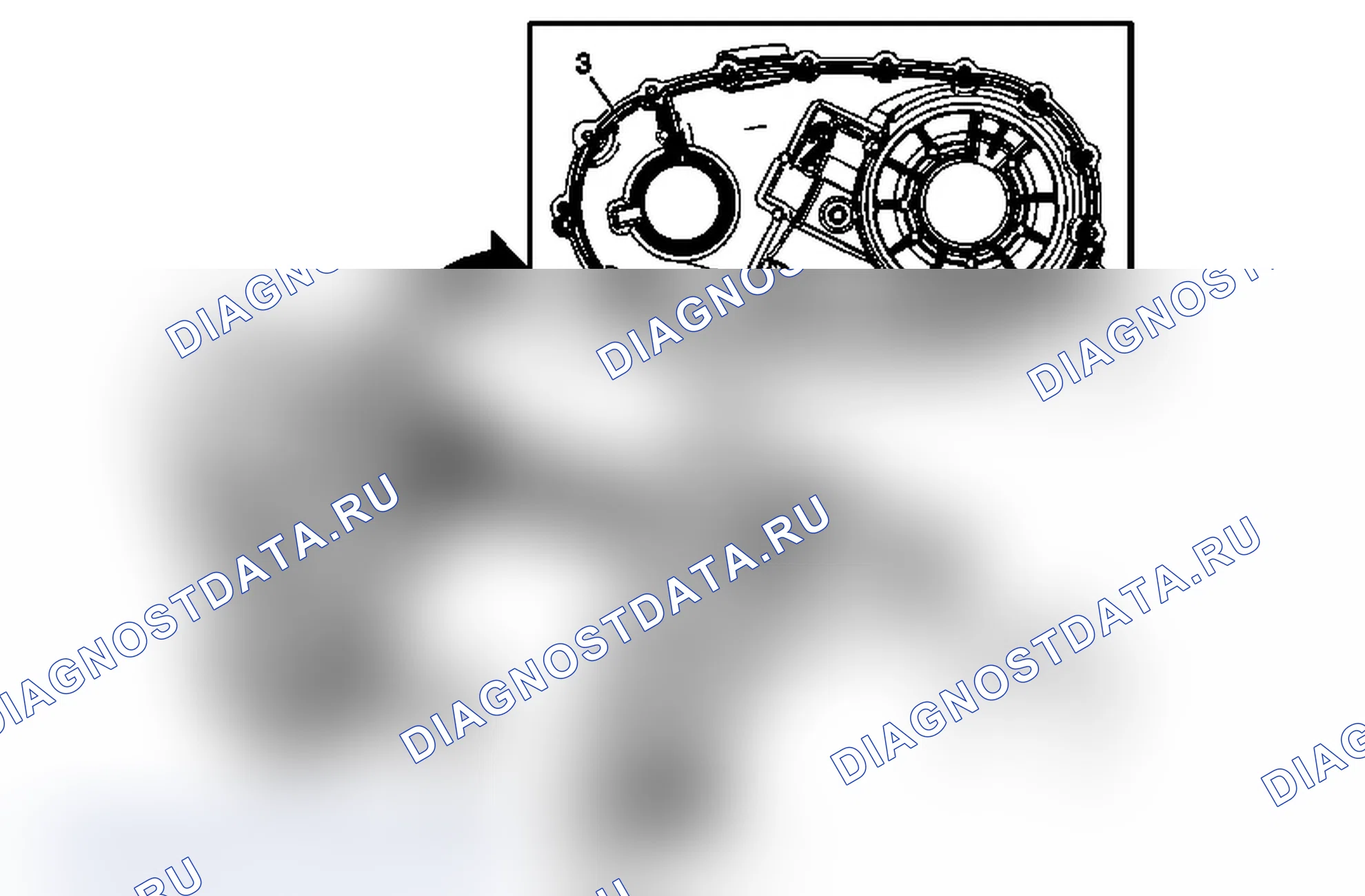 Рис. 214: Монтаж половины заднего корпуса раздаточной коробки. Chevrolet Silverado 2500 HD 