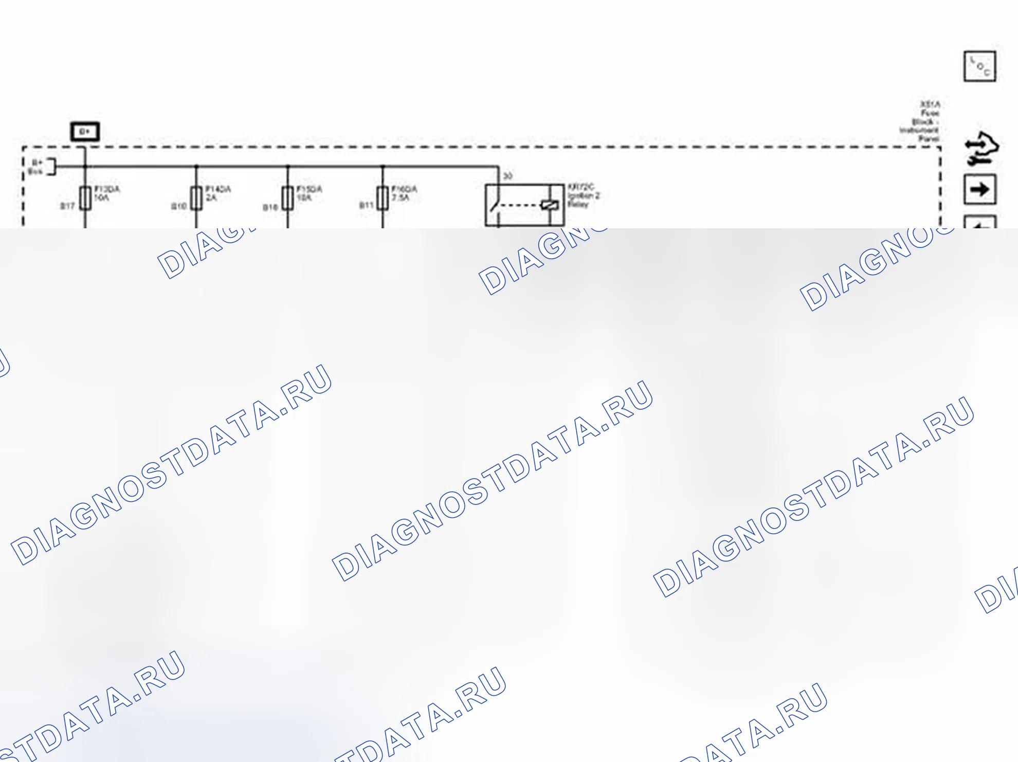 Рис. 70: Схемы проводки предохранителей F13DA, F14DA, F15DA, F16DA, F17DA, F18DA, F19DA, F20DA и F21DA. Chevrolet Spark M300