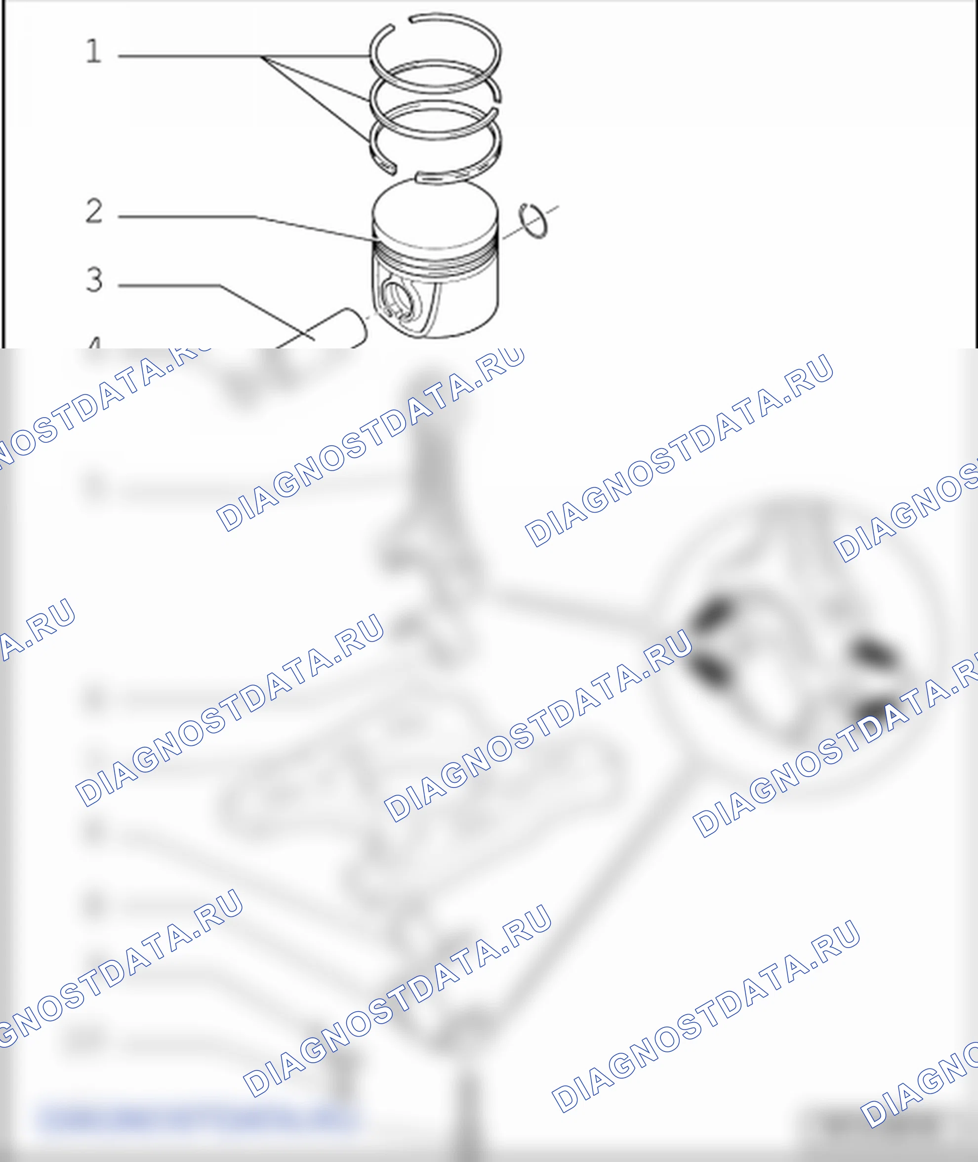 Коленчатый вал, поршень и шатун (2,0/103 кВт TDI PD, 2,0/100 кВт TDI PD). Skoda Octavia Ii