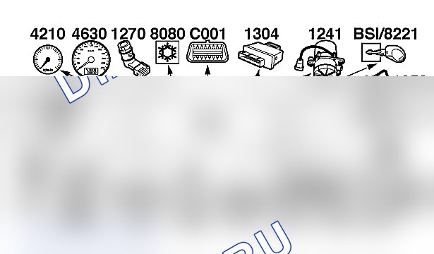 Схема выходов ЭБУ — b1ik03rd. Peugeot 406 I
