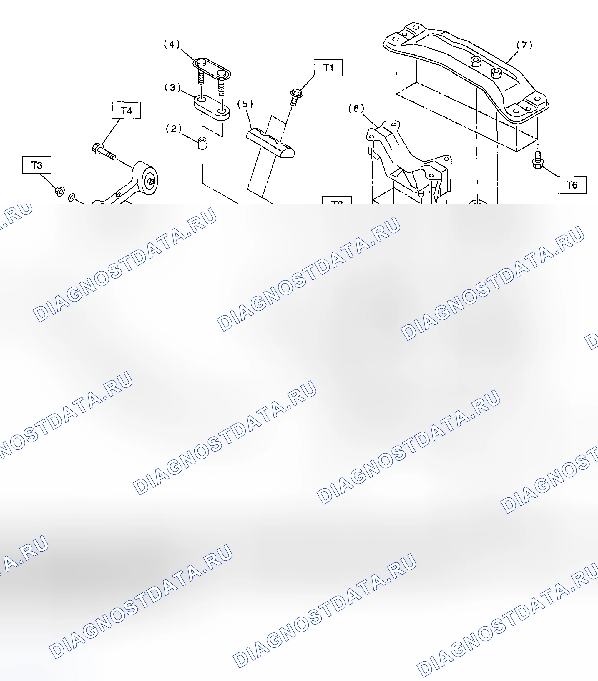 Рис. 167: Обзор монтажного узла коробки передач. Subaru Outback BH