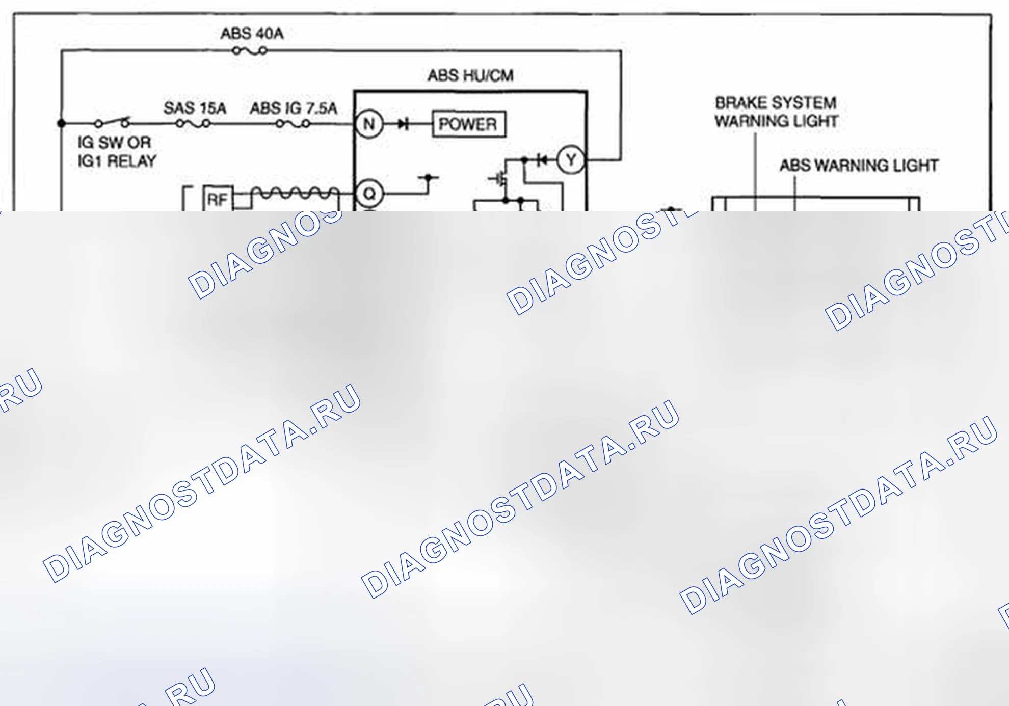 Рис. 1: СХЕМА ЭЛЕКТРОПРОВОДКИ СИСТЕМЫ ABS [АБС]. Honda CR-V IV рестайлинг