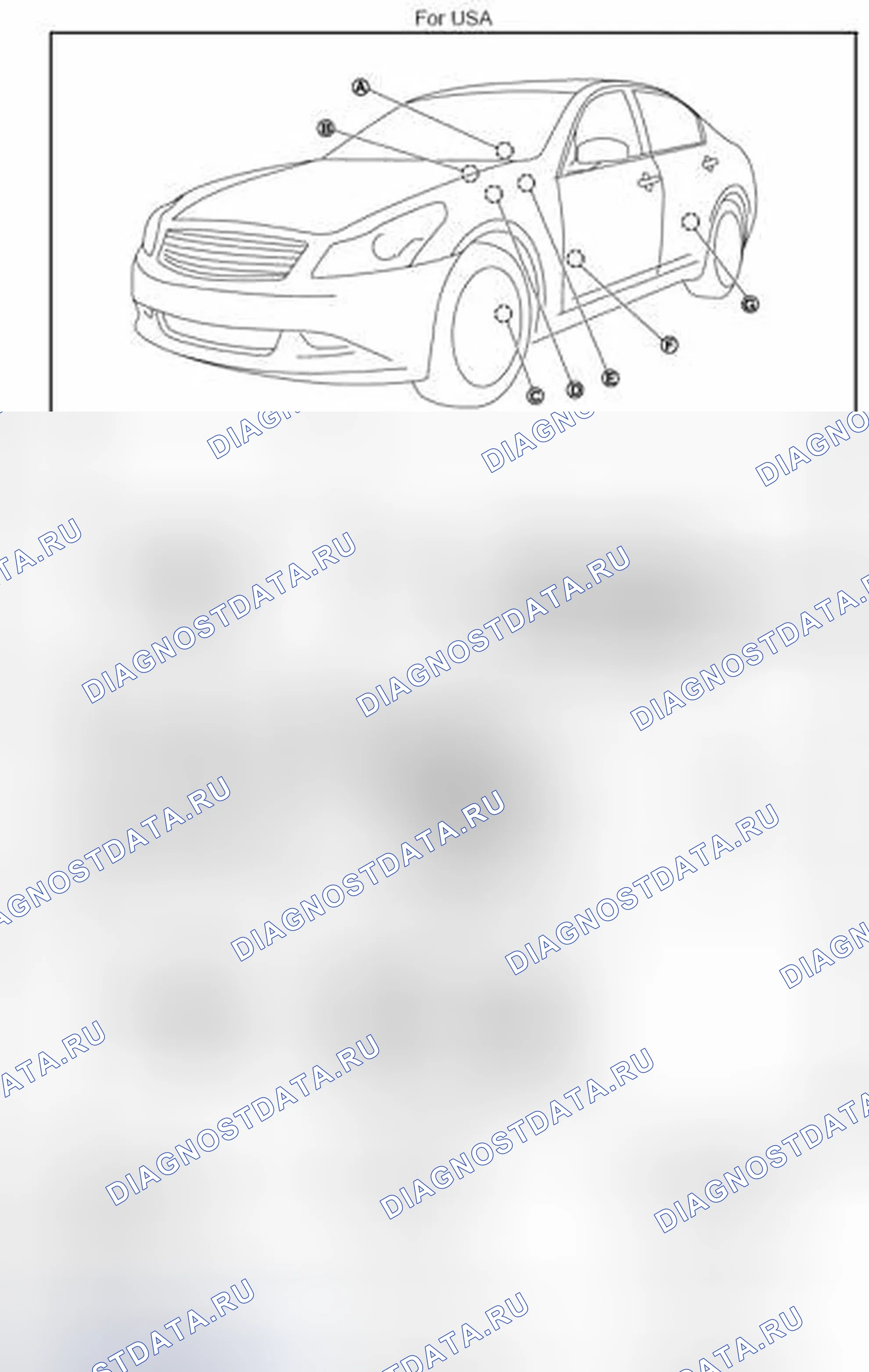 Рис. 37: Расположение компонентов. Infiniti G37 IV рестайлинг