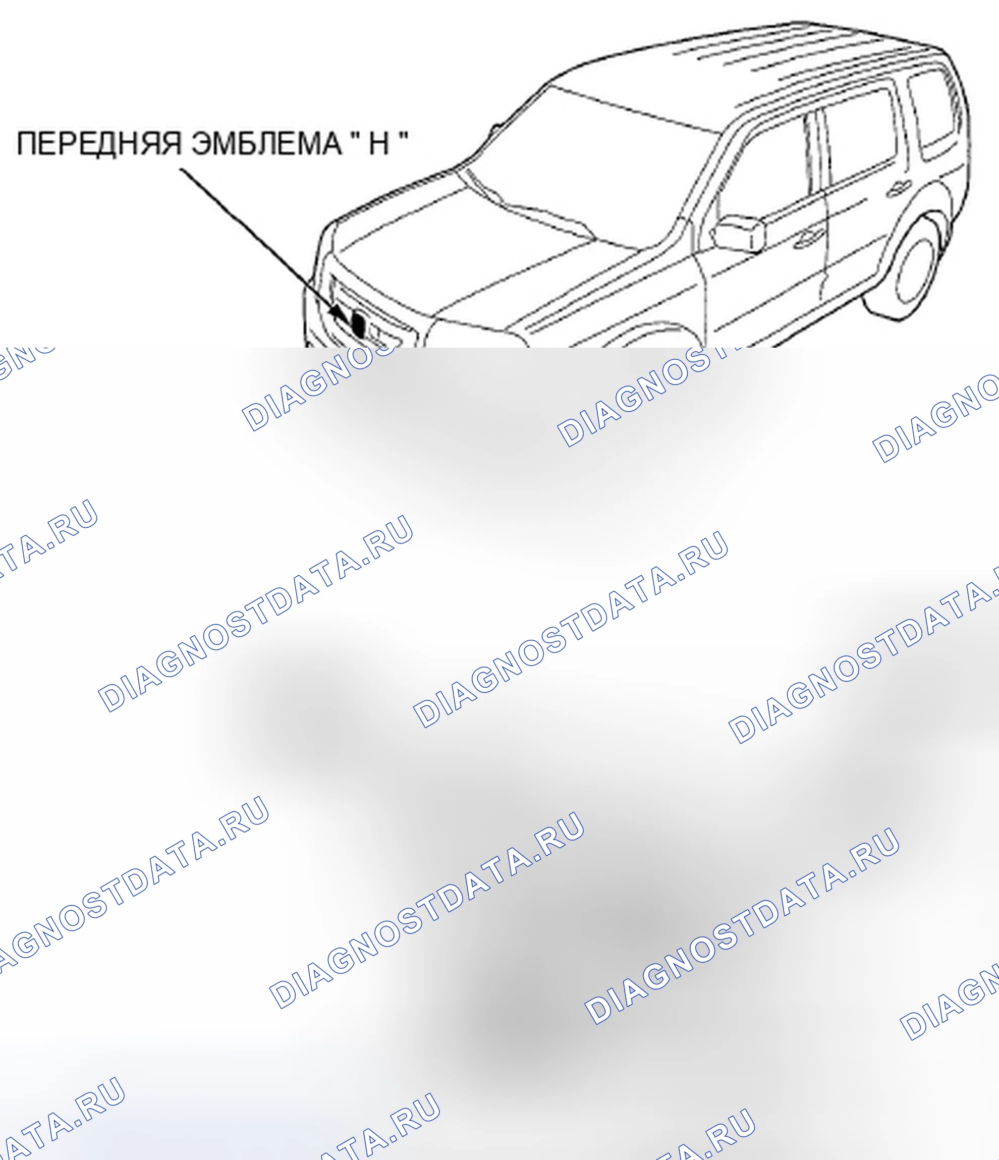 Рис. 145: Замена эмблемы / стикера. Honda Pilot II