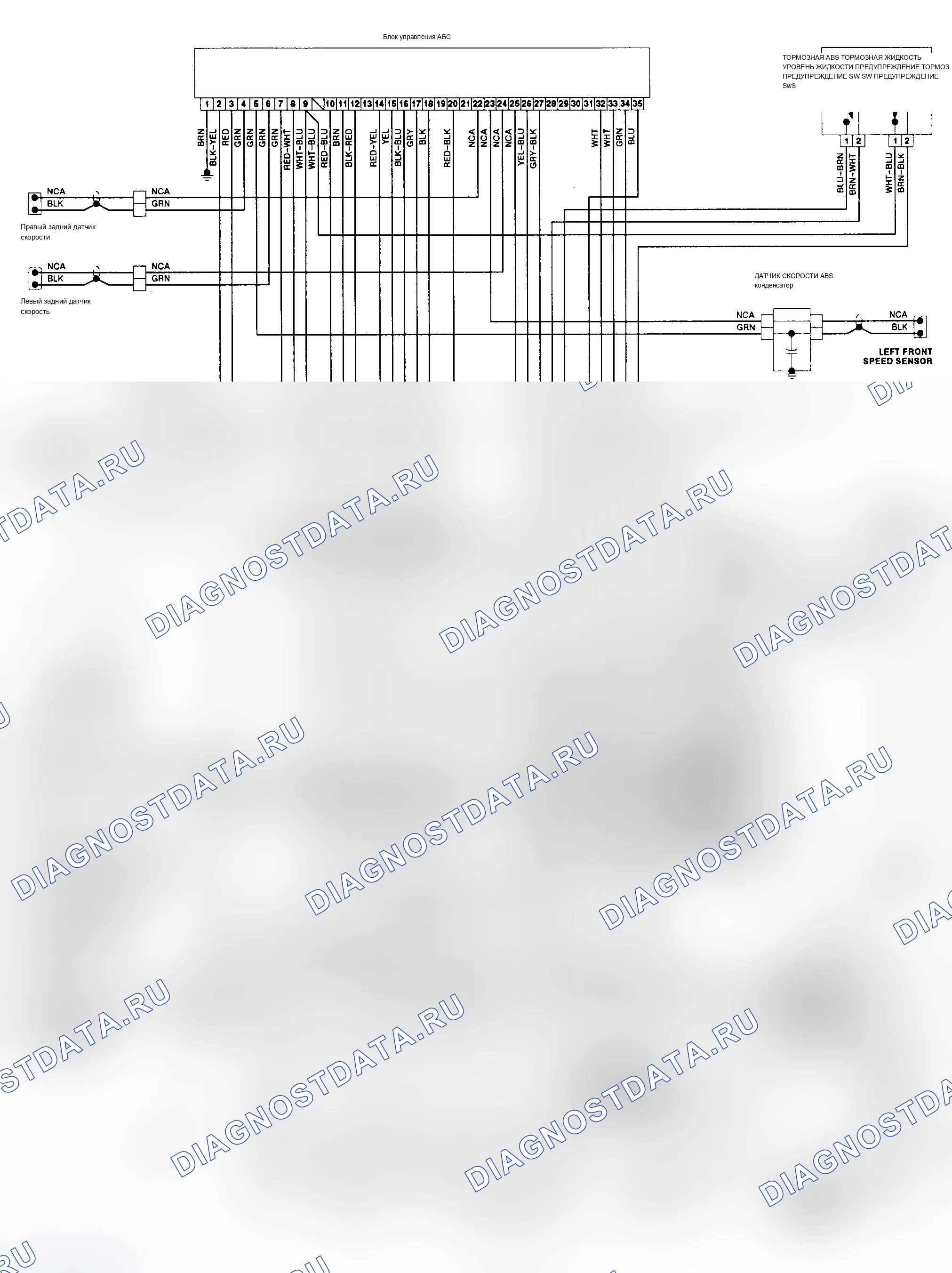 Рис. 5: Схема электропроводки Corrado ABS (1990). Volkswagen Passat B3