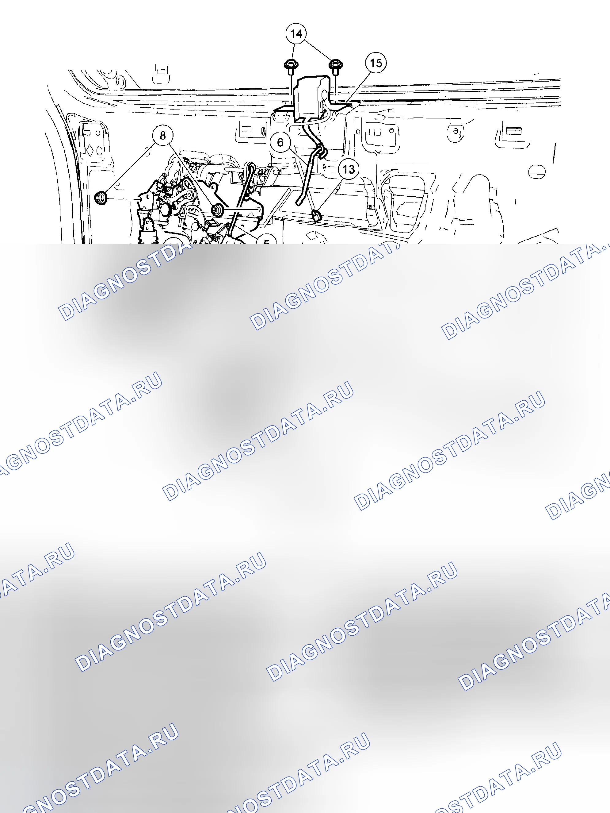Рис. 20: ЗАЩЕЛКА дверь багажника. Mazda Tribute I рестайлинг