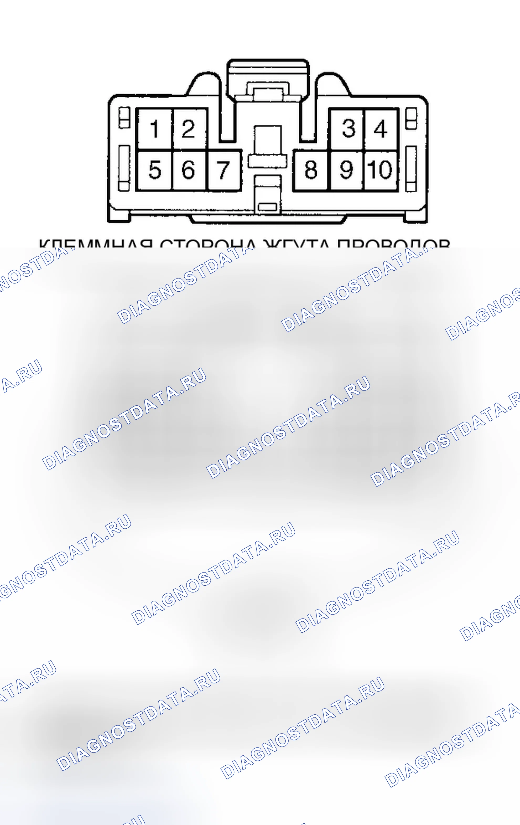 Рис. 5: Определение клемм разъема сигнализатора опасности. Chevrolet Prizm I