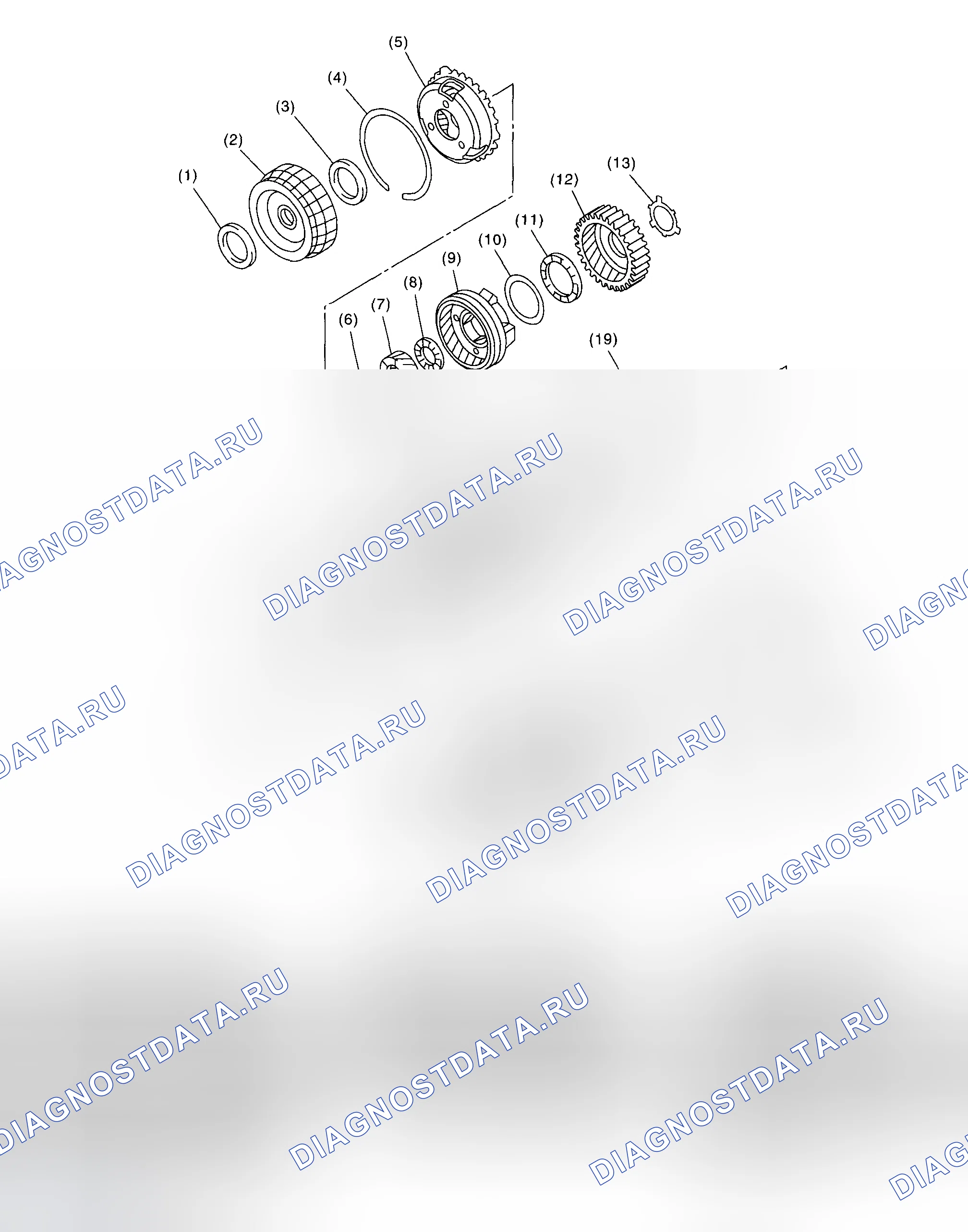 Рис. 351: ПЛАНЕТАРНАЯ ПЕРЕДАЧА И ТОРМОЗ 2-4. Honda WR-V I