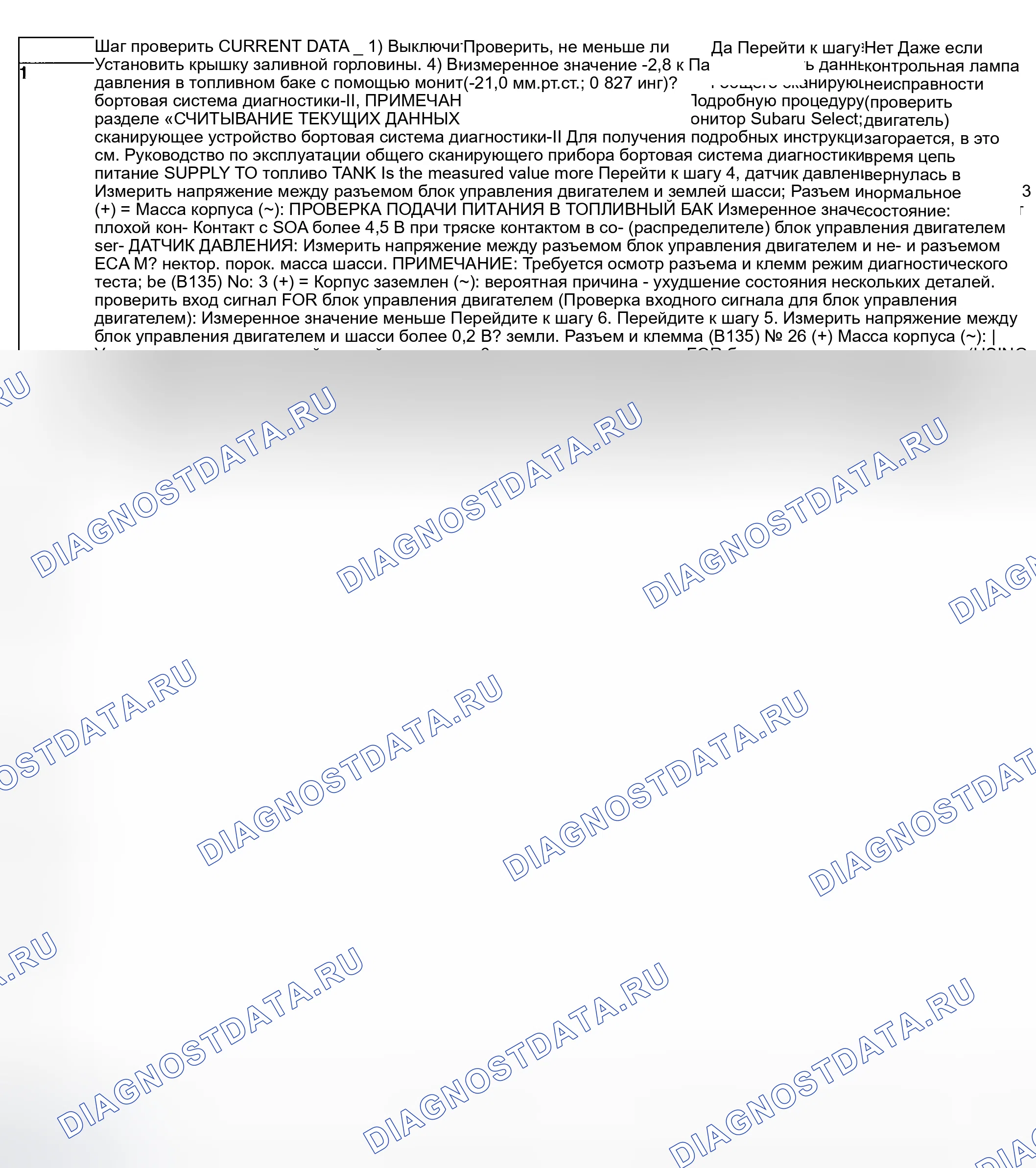 Рис. 162: ДИАГНОСТИЧЕСКАЯ ПРОЦЕДУРА. Subaru Outback BP