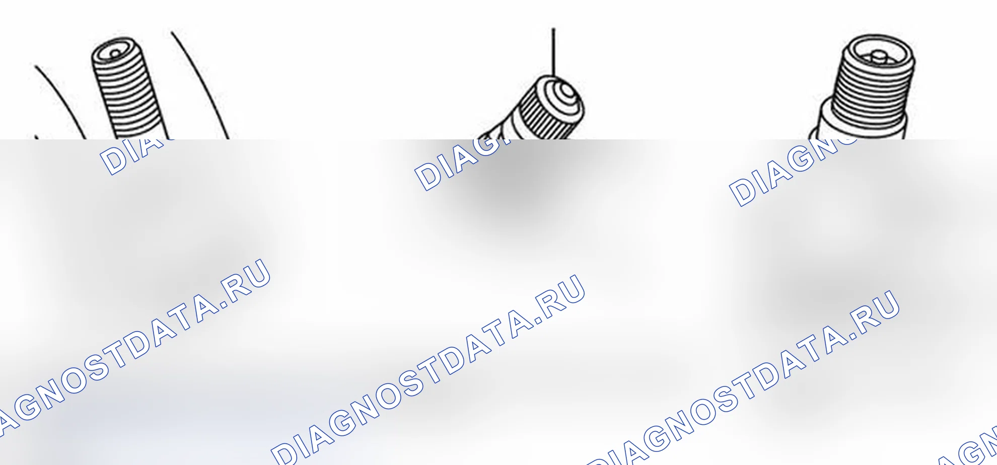 Рис. 3: Идентификация штоков клапанов, используемых с датчиками Ford TPMS. Lincoln Mark LT