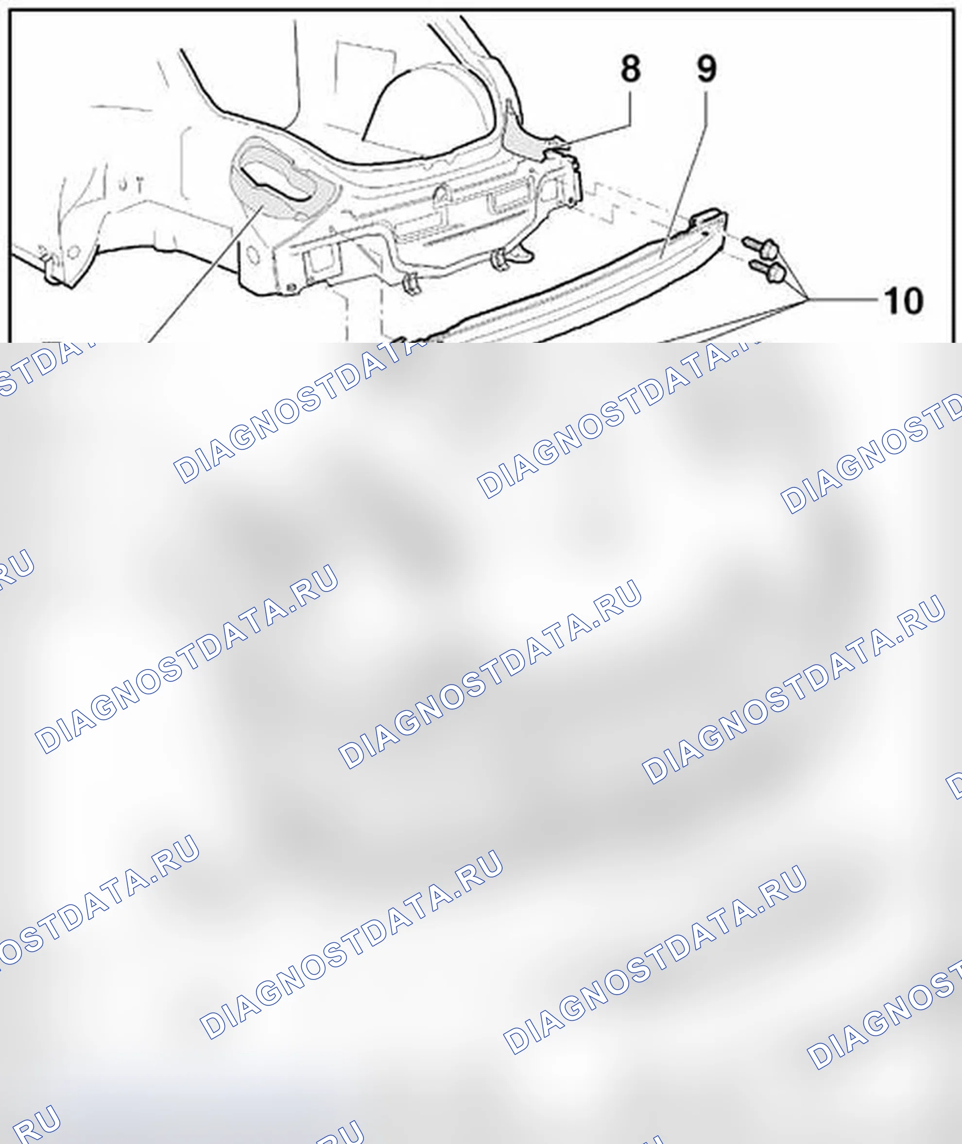 Рис. 152: ЗАДНИЙ БАМПЕР. Volkswagen New Beetle A4