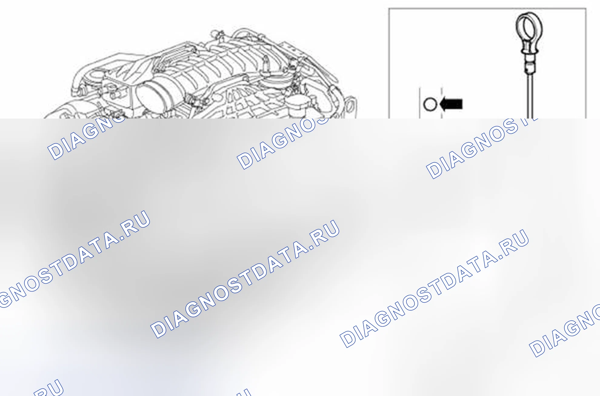 Рис. 126: Датчик уровня масла. Land Rover Range Rover Sport I