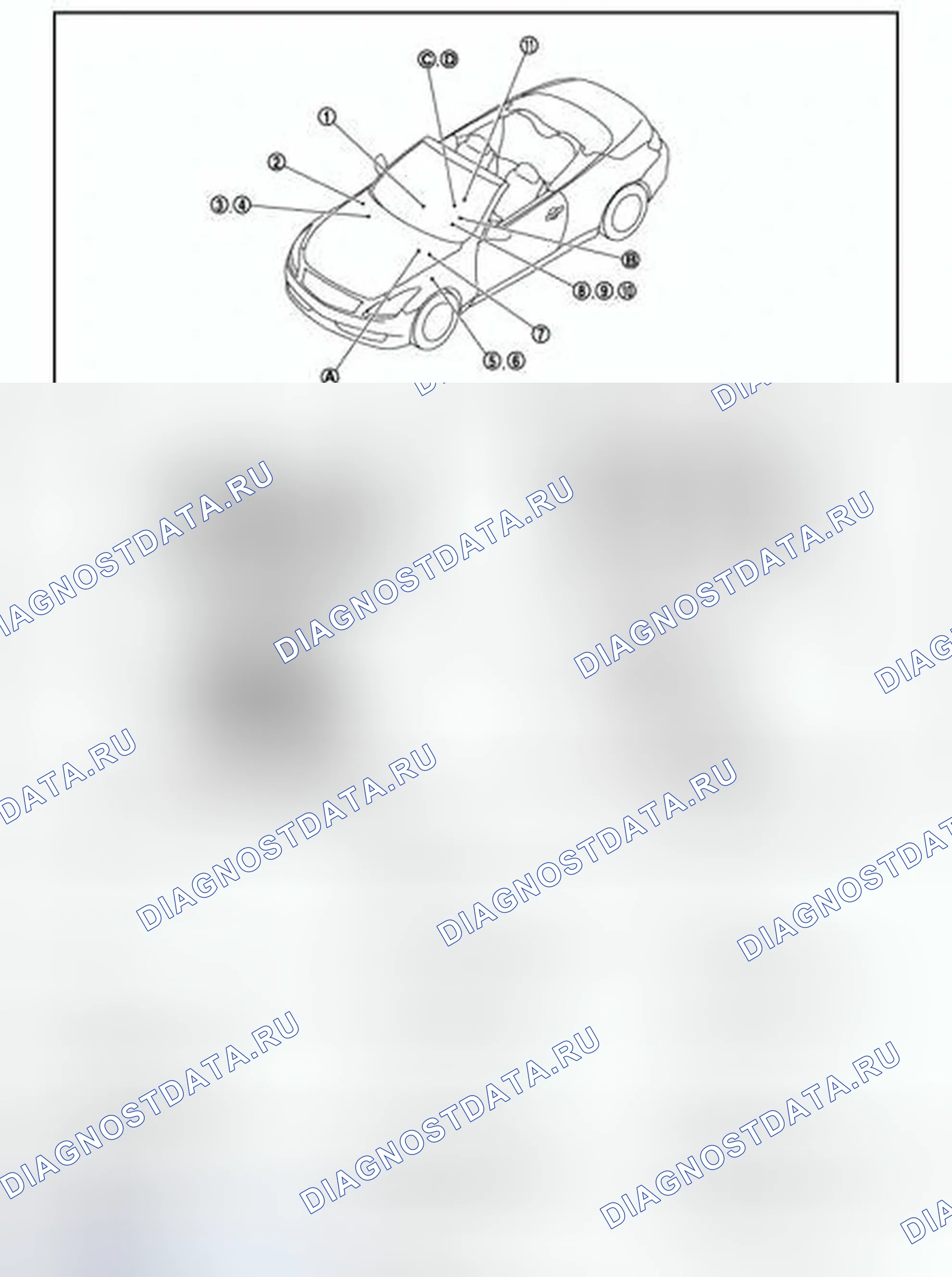 Рис. 5: Расположение компонентов. Infiniti Q60 I