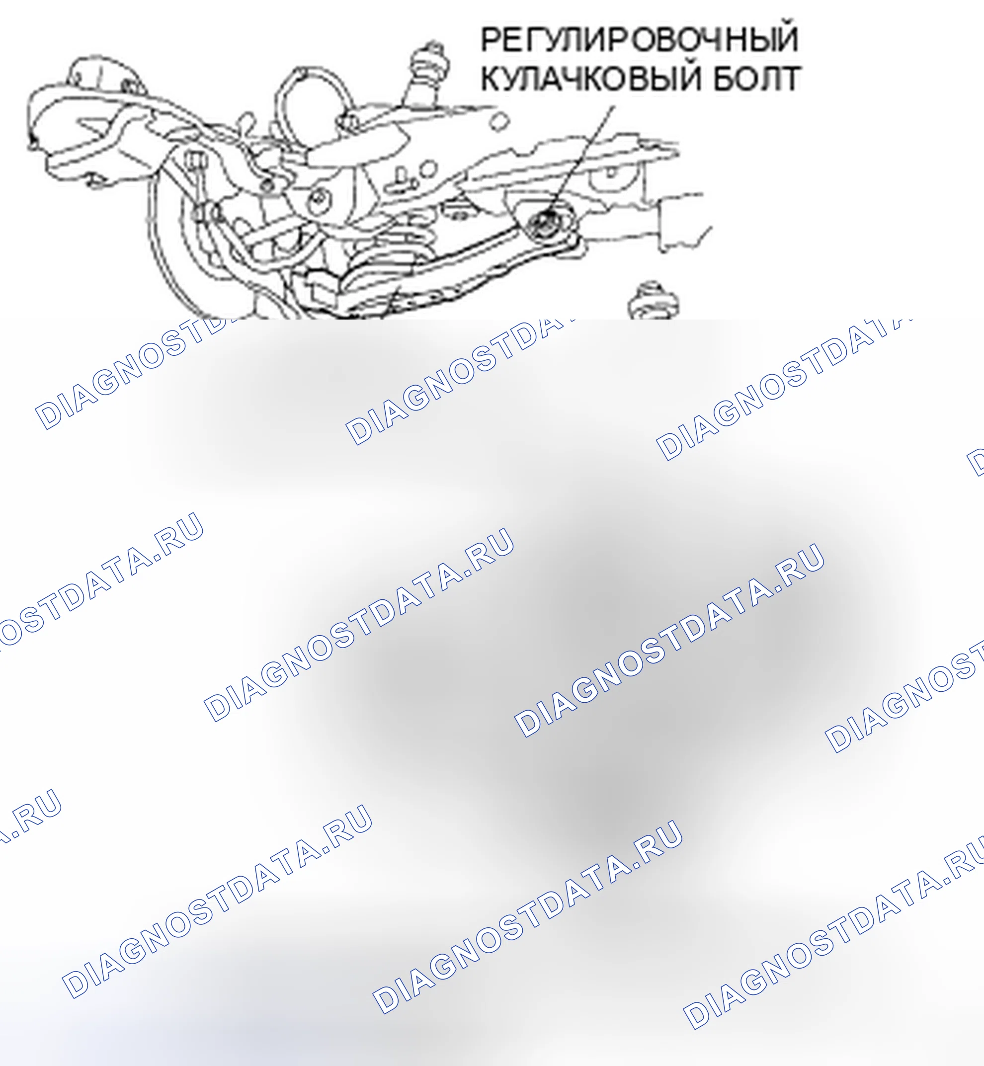 Рис. 6: Регулировка развала / полного схождения. Mazda CX-9 I