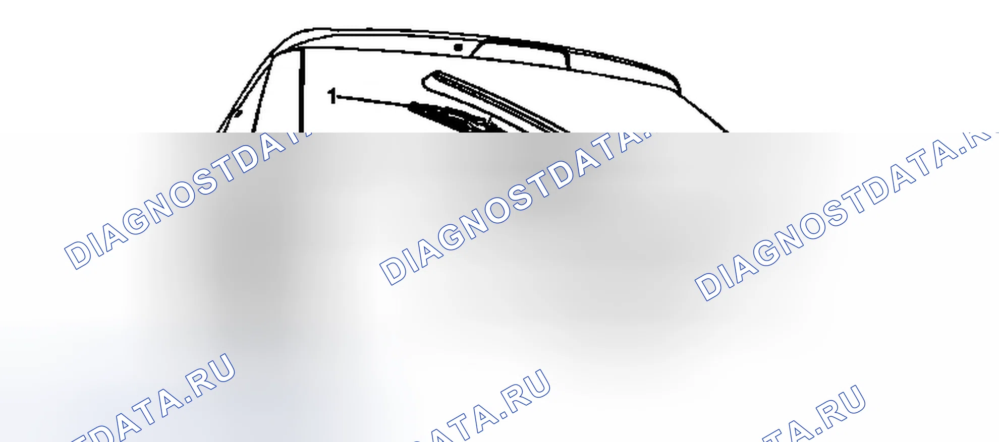 Рис. 28: Замена щетки стеклоочистителя заднего окна (равноденствие). Chevrolet Equinox II
