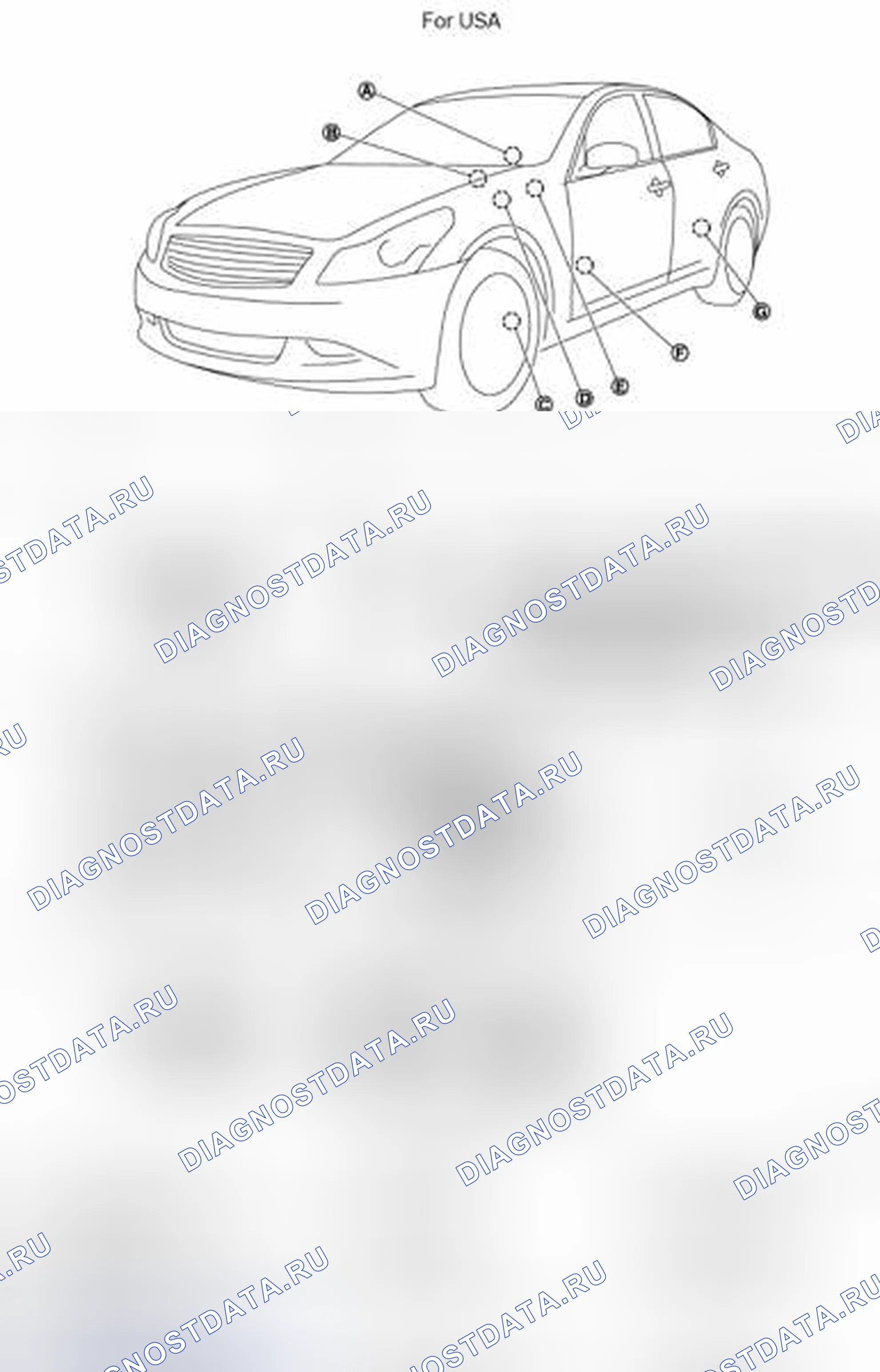 Рис. 1: Расположение компонентов. Infiniti G35 IV