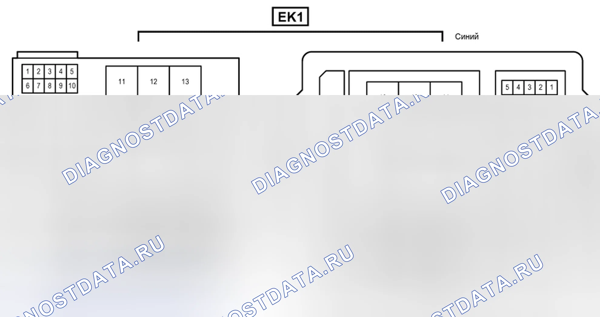 Рис. 864: Вид с торца линейного соединителя (EK1). Toyota Land Cruiser 200