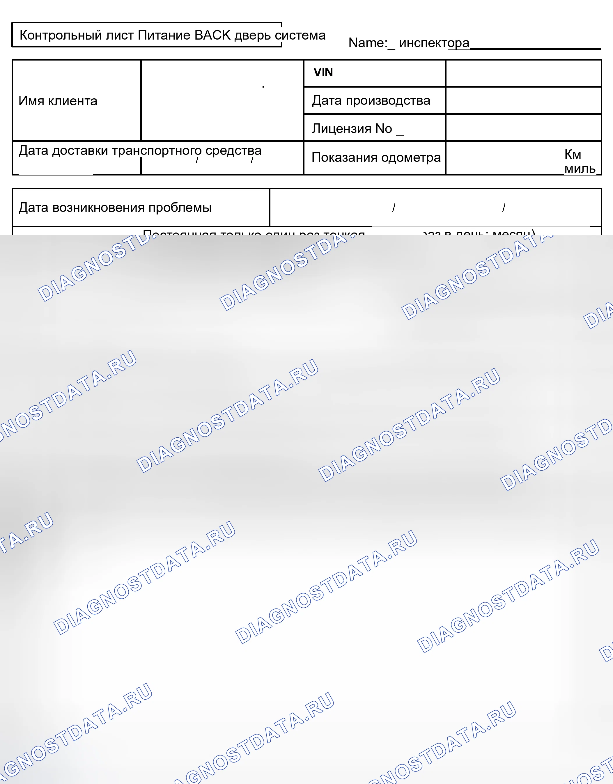 Рис. 201: ПРОВЕРКА АНАЛИЗА ПРОБЛЕМ КЛИЕНТОВ. Toyota Sienna II