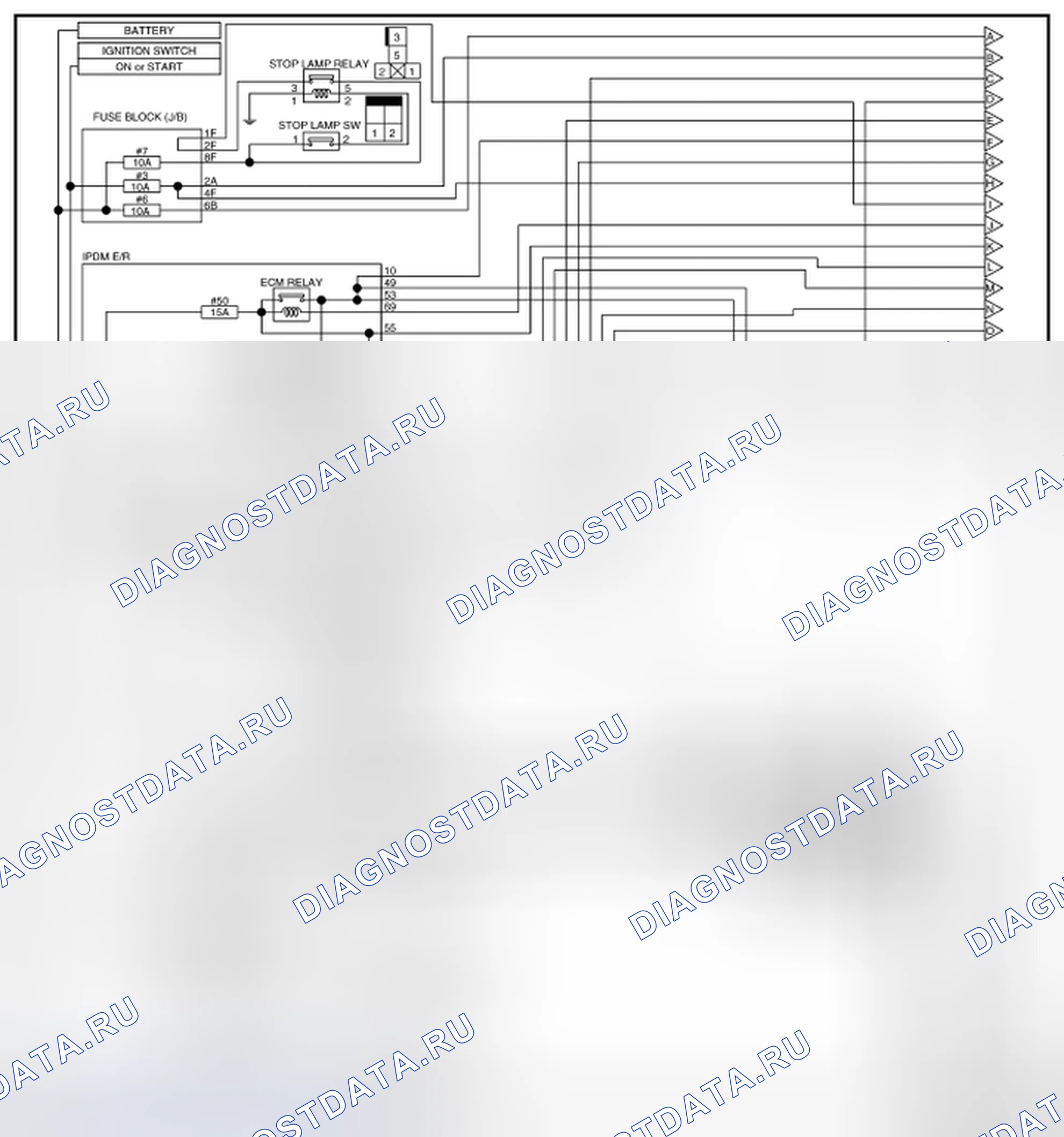 Рис. 4: СИСТЕМА УПРАВЛЕНИЯ ДВИГАТЕЛЕМ: Принципиальная схема. Nissan Quest IV