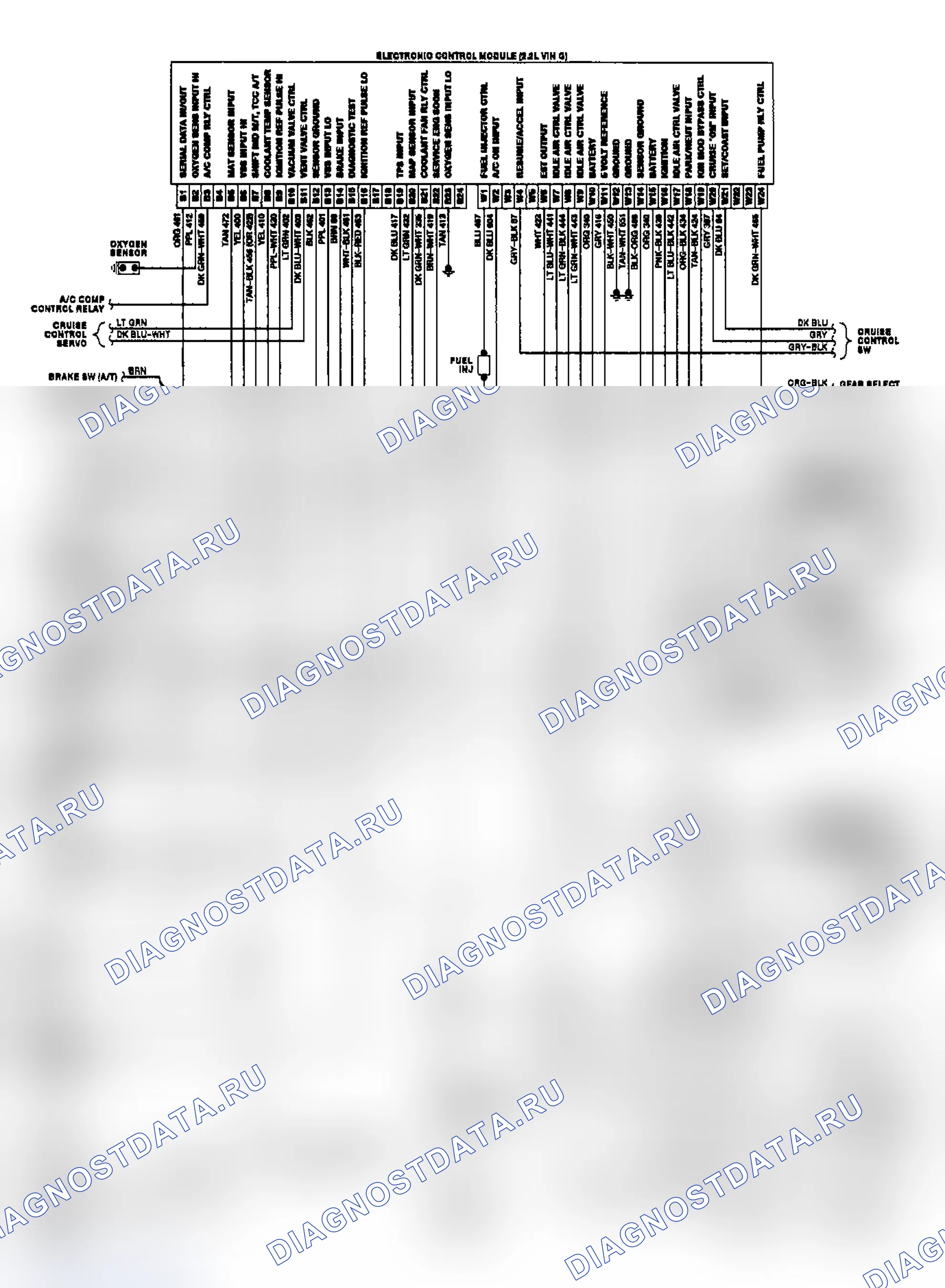 Рис. 4: 2.2L Cavalier центральный впрыск топлива (VIN G). Buick Electra Park Avenue 