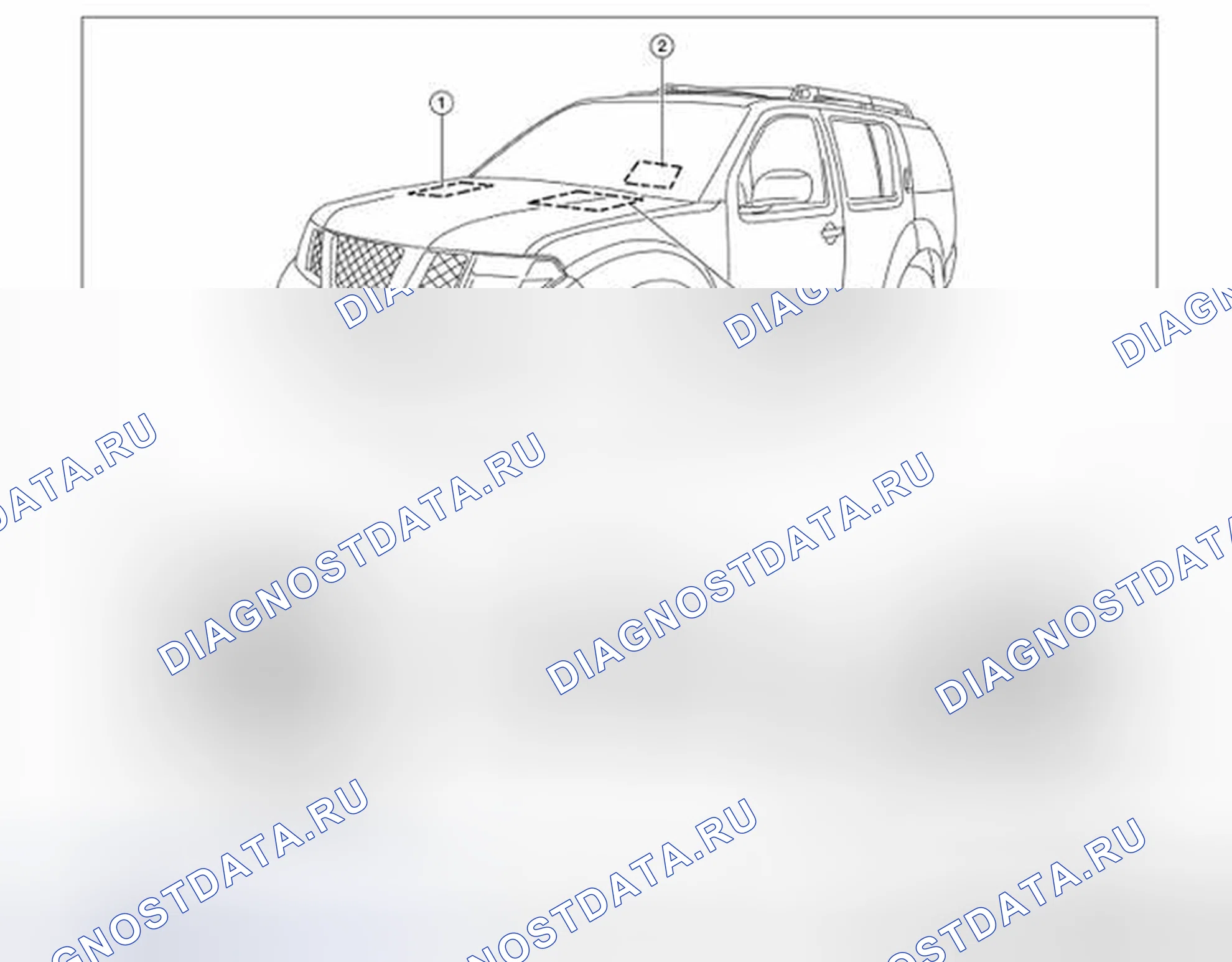 Рис. 5: Расположение компонентов. Nissan Pathfinder III рестайлинг
