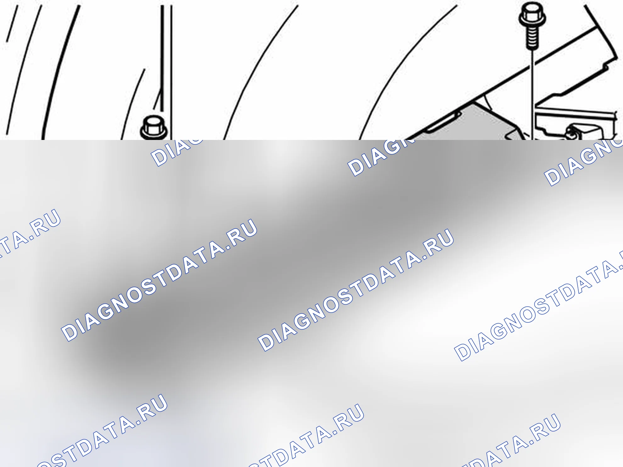 Рис. 333: Опора для пола в грузовом отсеке. Volvo V70 II
