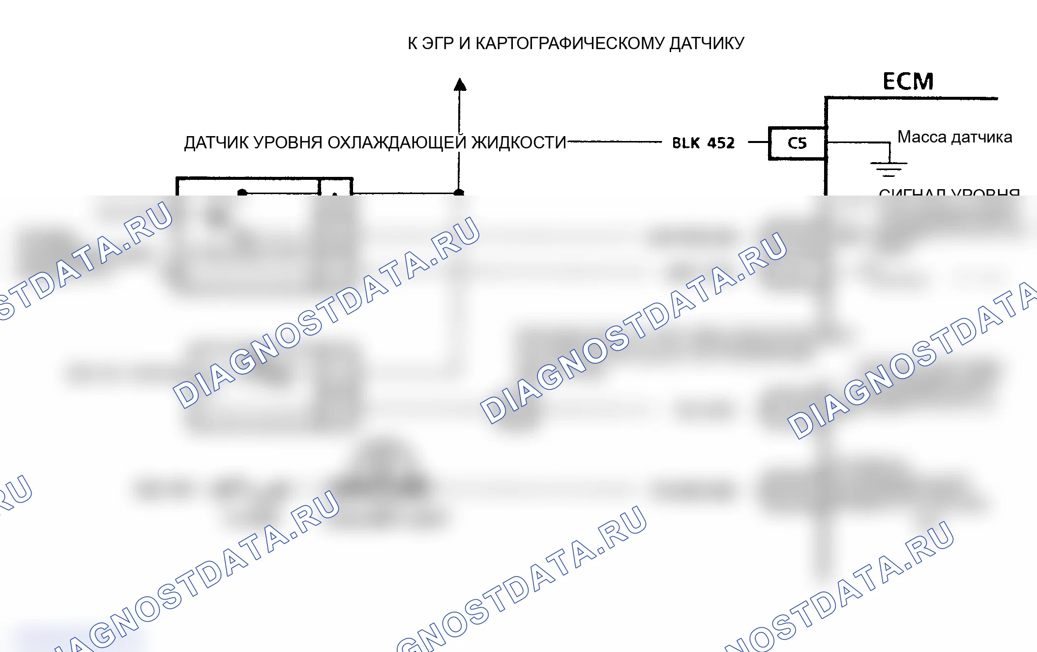 Рис. 652: Схема C16, датчик уровня охлаждающей жидкости/низкий уровень охлаждающей жидкости (корпус «W»). Oldsmobile Cutlass Ciera I