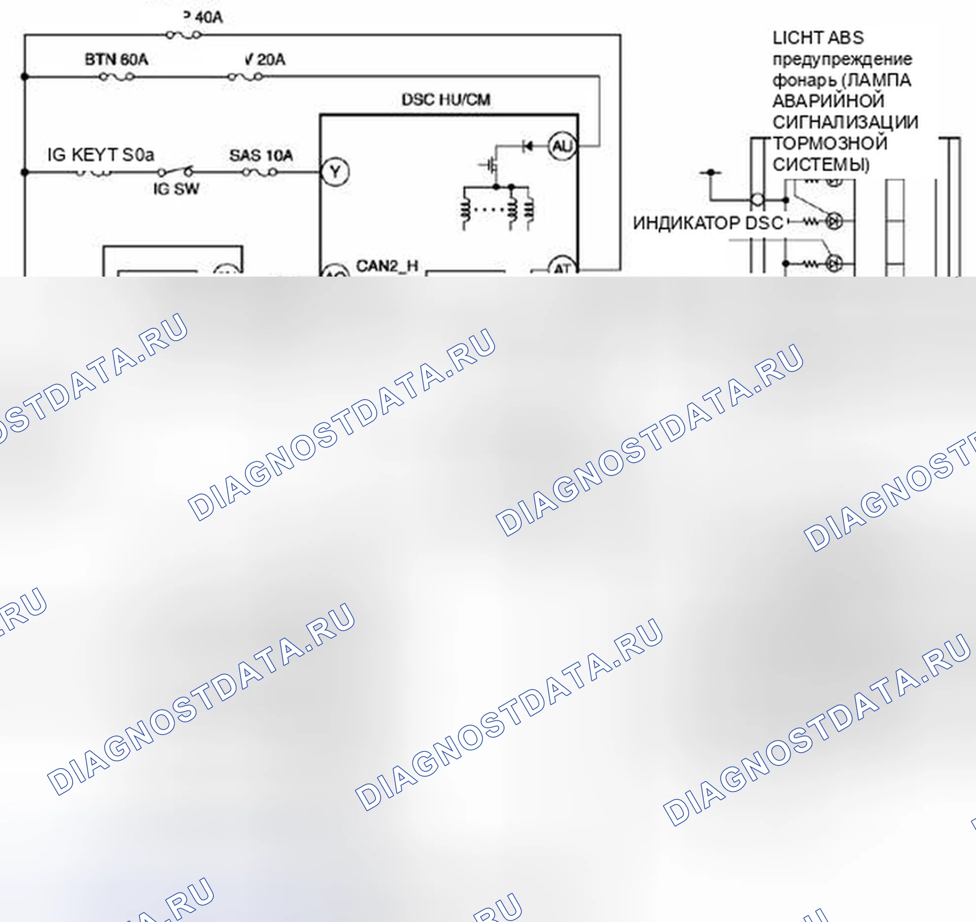 Рис. 7: электросхема СИСТЕМЫ DSC. Mazda 5 II