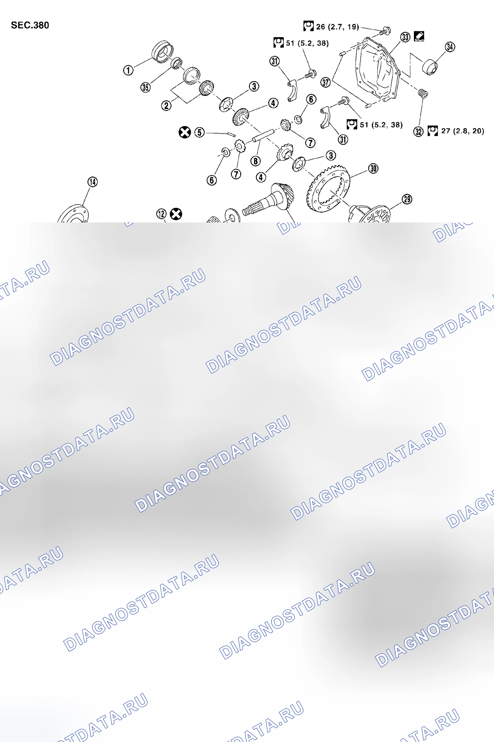 Рис. 15: M205 2-ШЕСТЕРНЯ. Infiniti QX56 I