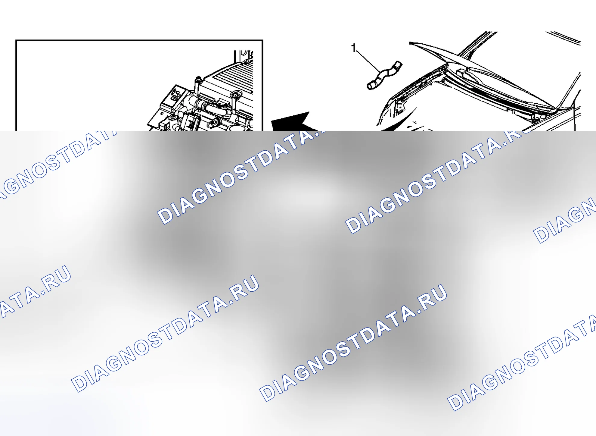 Рис. 11: Замена шланга радиатора - выход (LX9). Pontiac G6 I