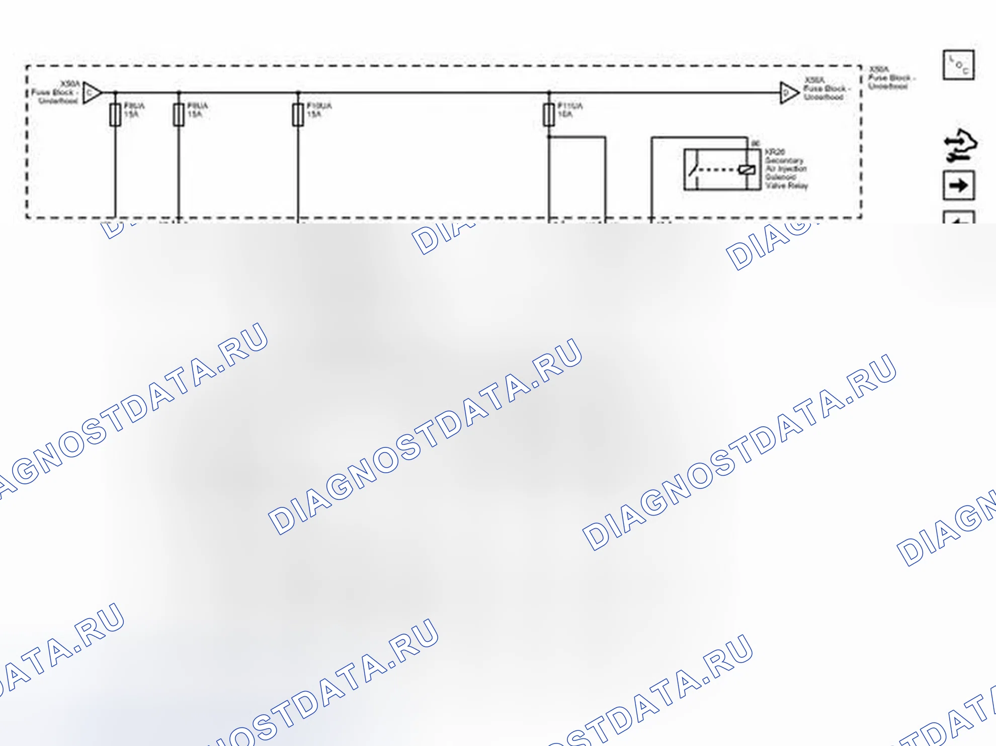 Рис. 38: Предохранители F8UA, F9UA, F10UA и F11UA. Chevrolet Cruze I рестайлинг