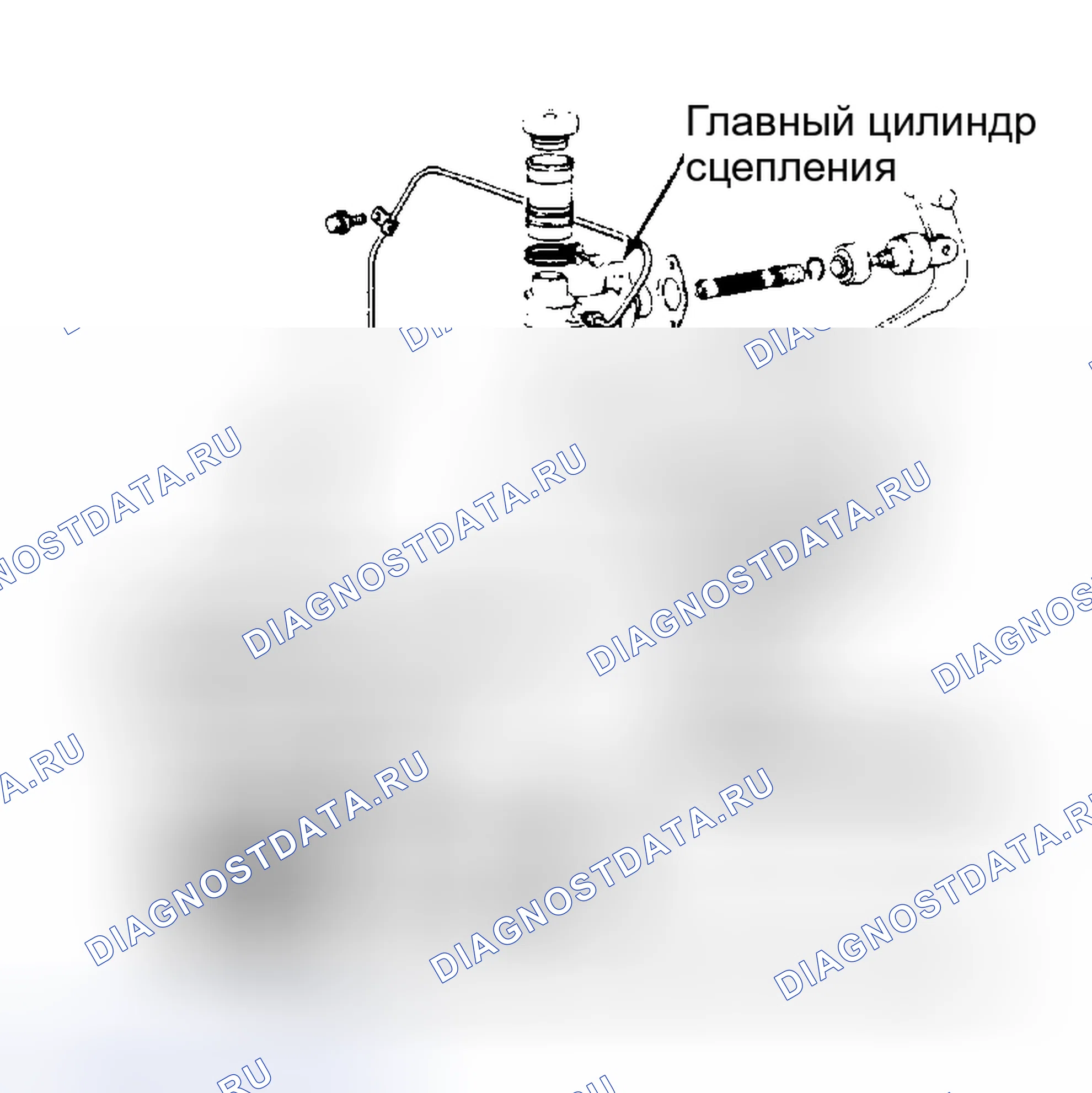 Рис. 3: Разнесенный вид гидравлического узла сцепления для забора дизельного топлива Осторожно обращайтесь с компонентами сцепления, чтобы предотвратить загрязнение трущихся поверхностей.. Dodge Challenger II