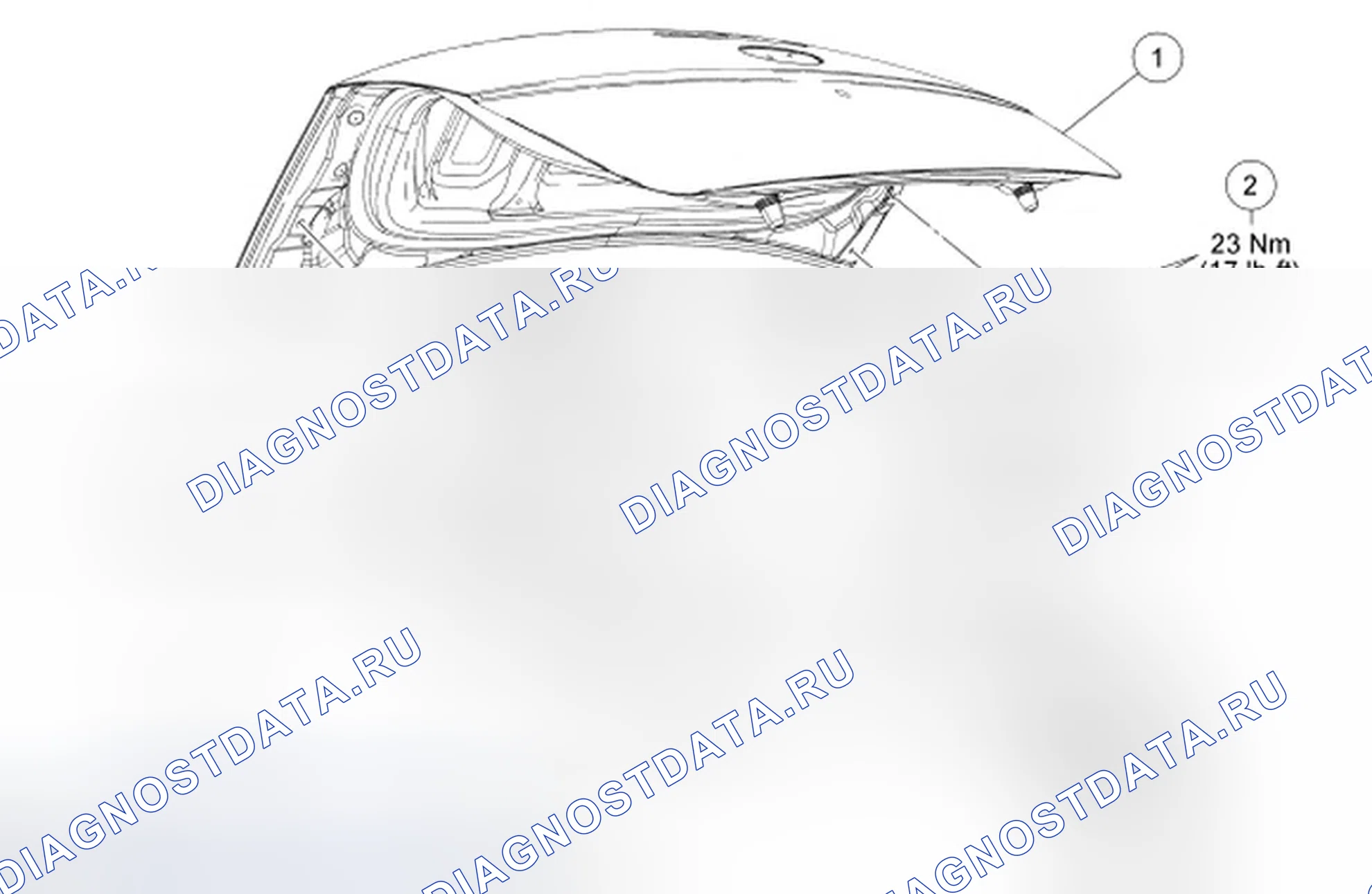 Рис. 37: Крышка багажного отделения. Ford Focus II рестайлинг