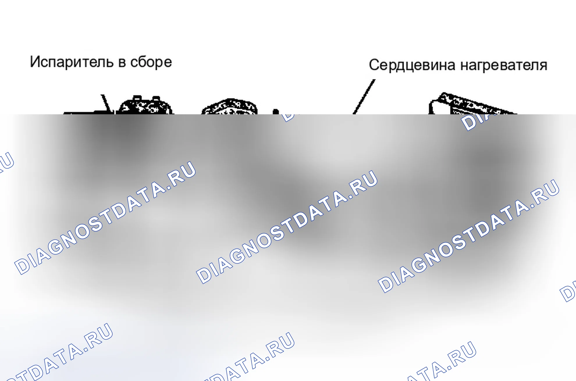 Рис. 9: Удаление активной зоны нагревателя и испарителя (Fwd). Dodge Ram Van II