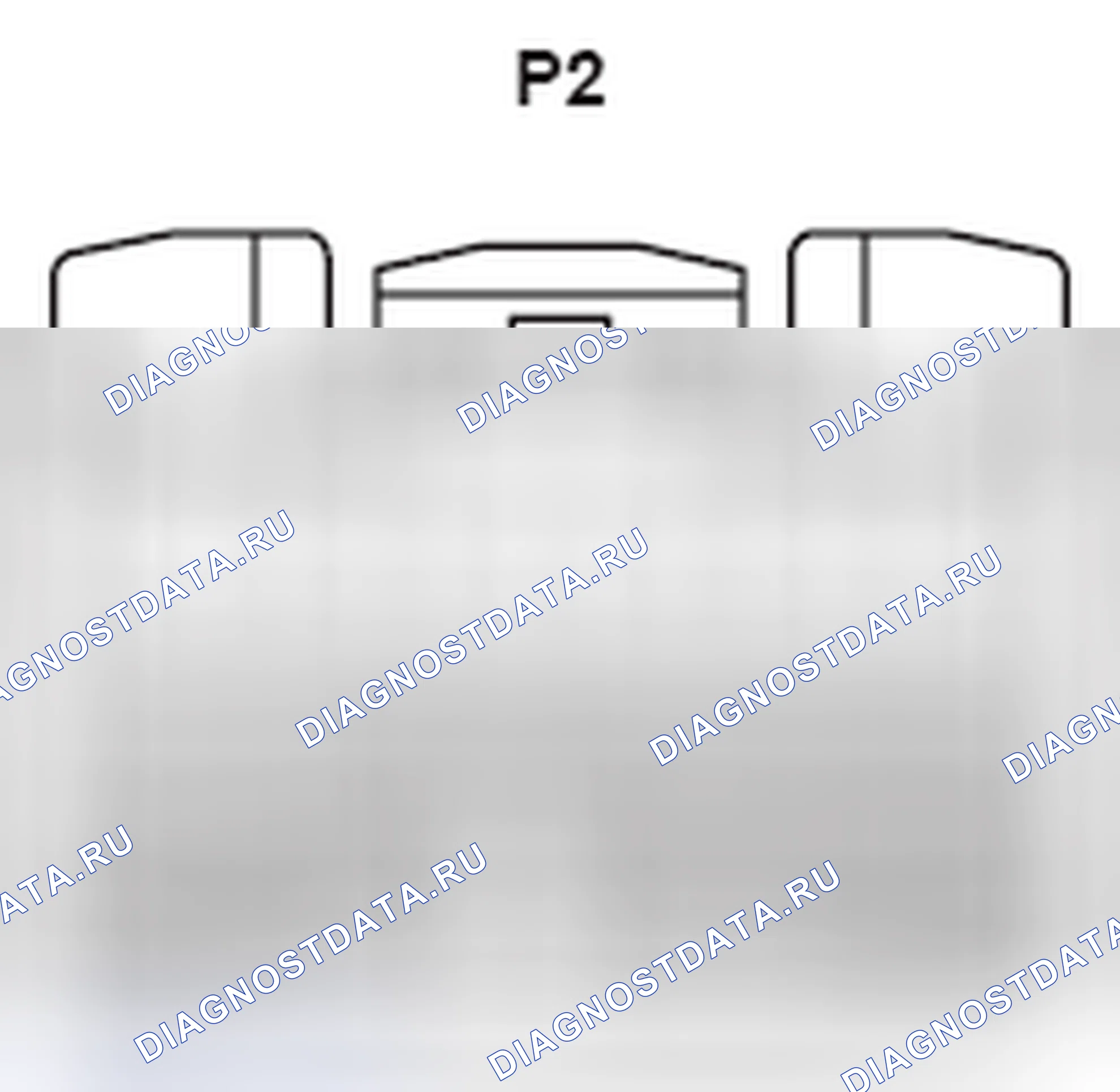 Рис. 458: Вид с торца разъема ЭБУ двери (задняя левая часть) (P2). Lexus GS III