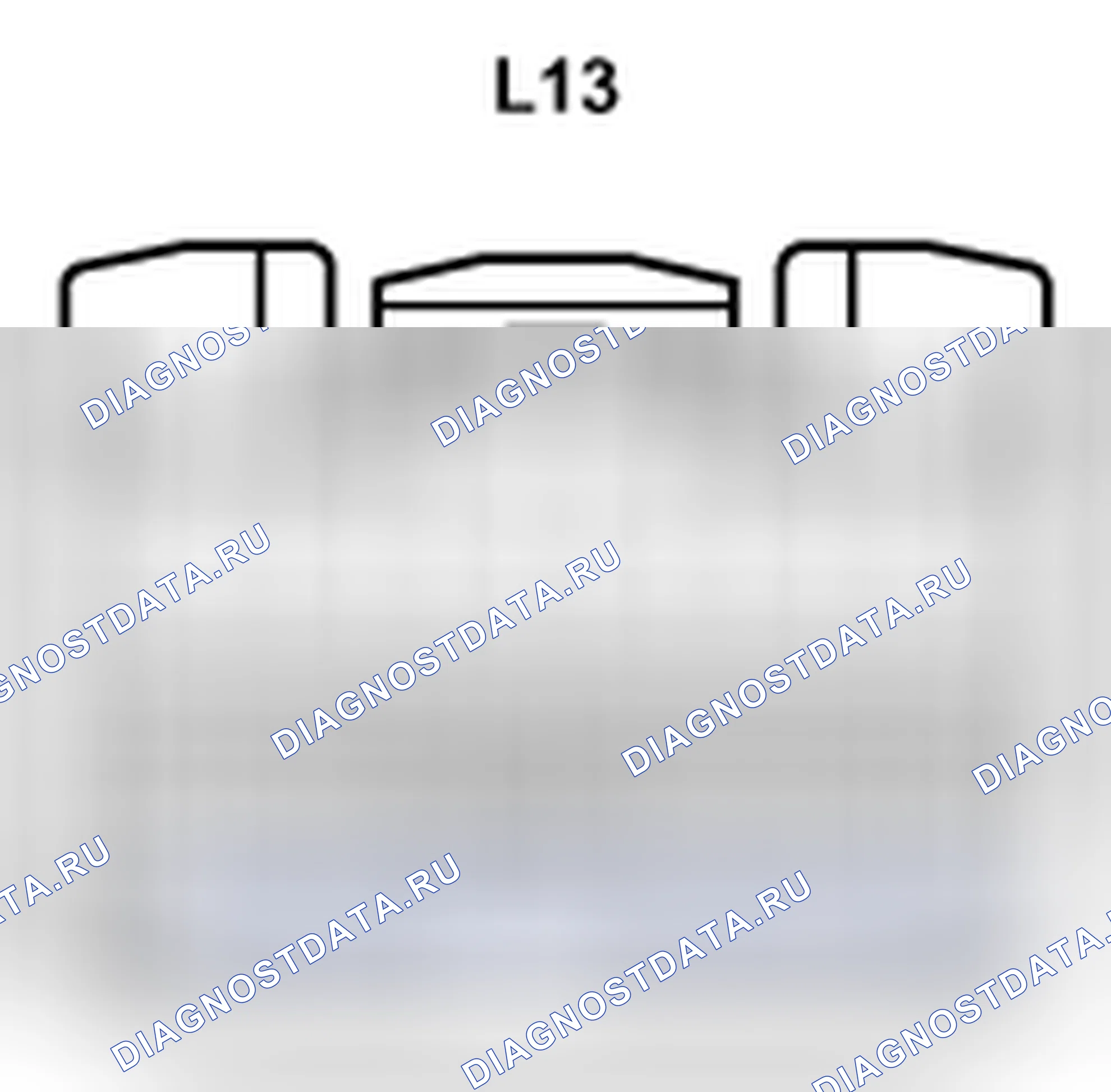 Рис. 520: Вид с торца разъема ЭБУ основного корпуса (L13). Lexus LS IV