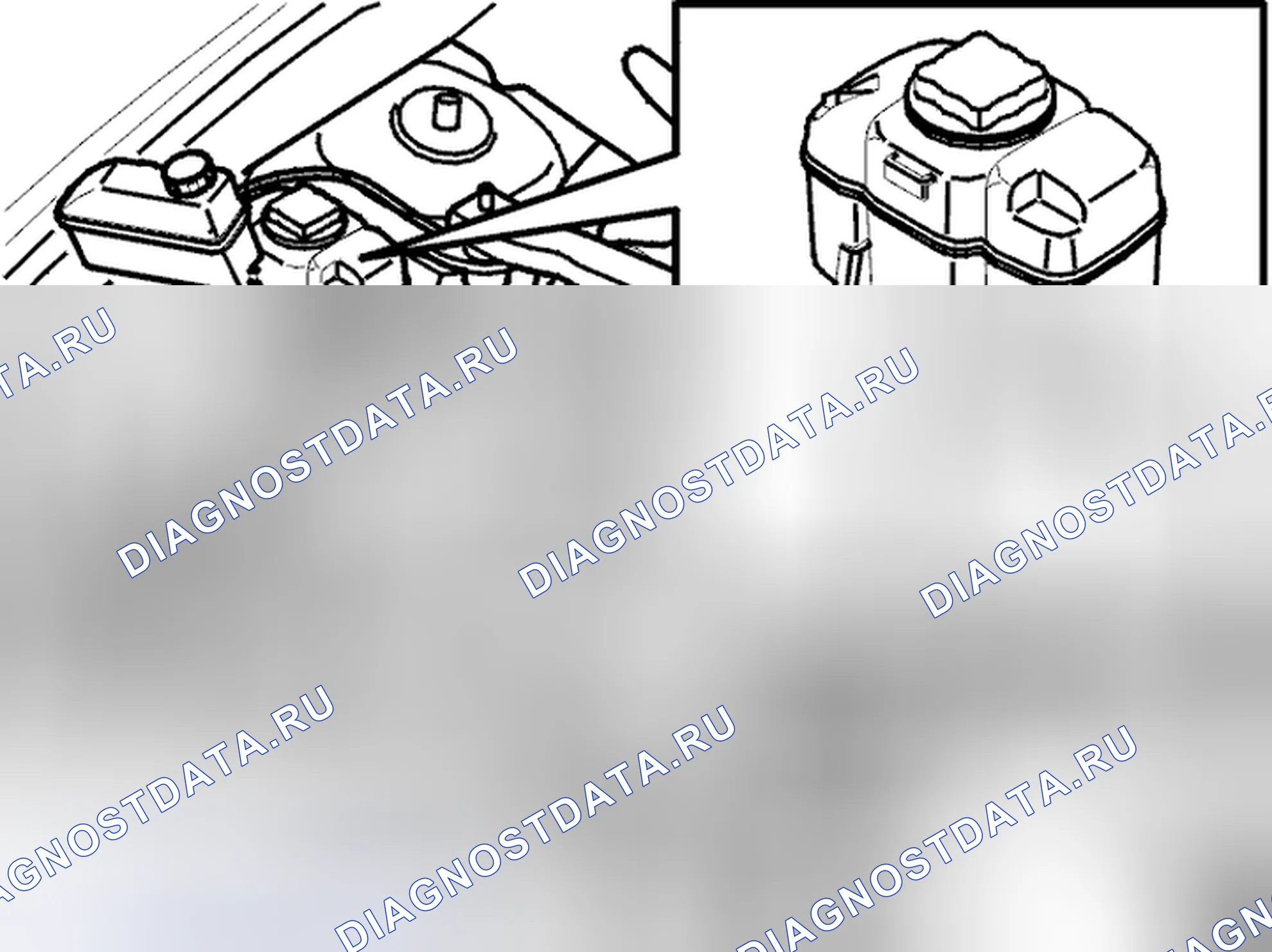 Рис. 14: Датчик уровня охлаждающей жидкости двигателя. Volvo S60 I рестайлинг