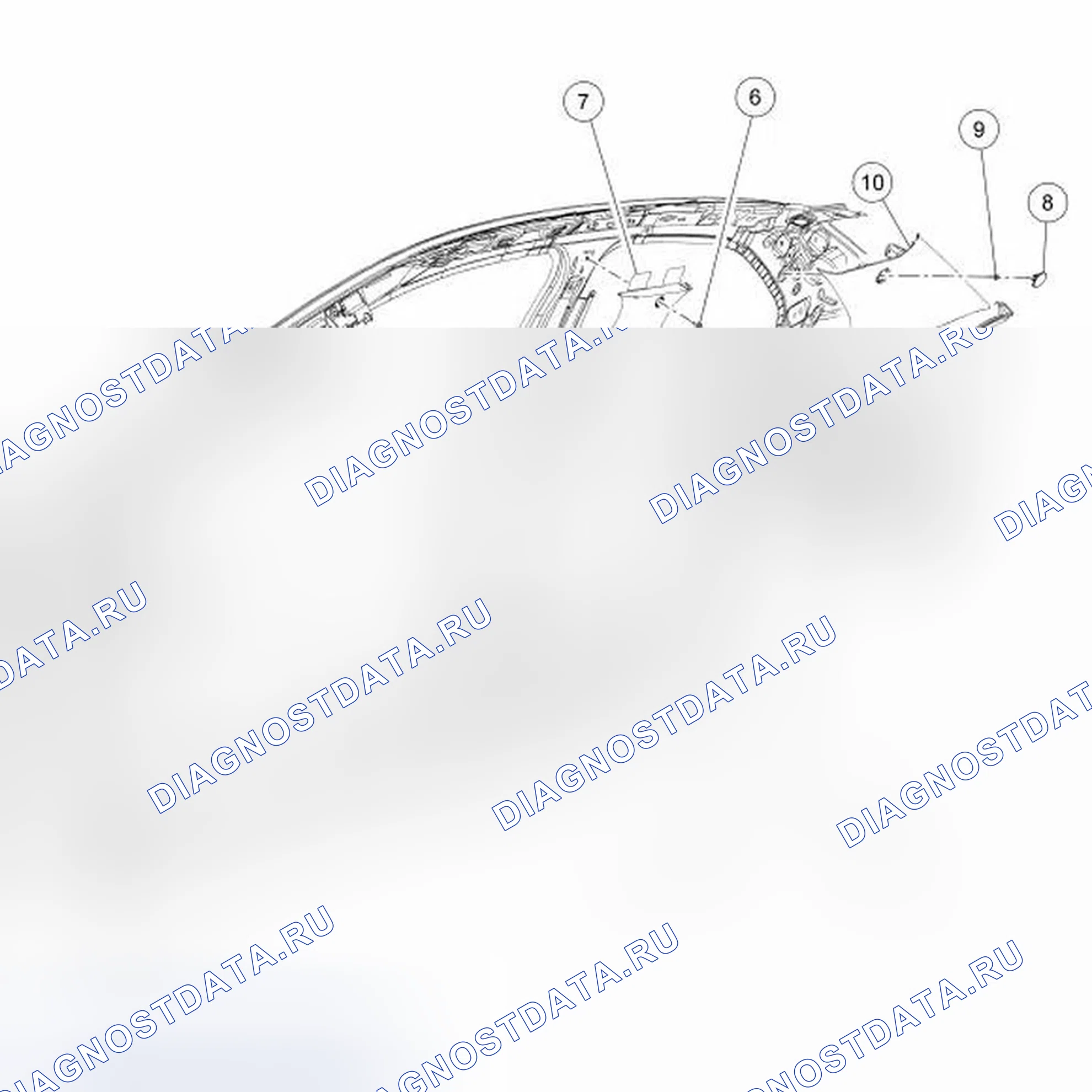 Рис. 2: Внутренняя отделка - покомпонентный вид. Ford Fusion I рестайлинг