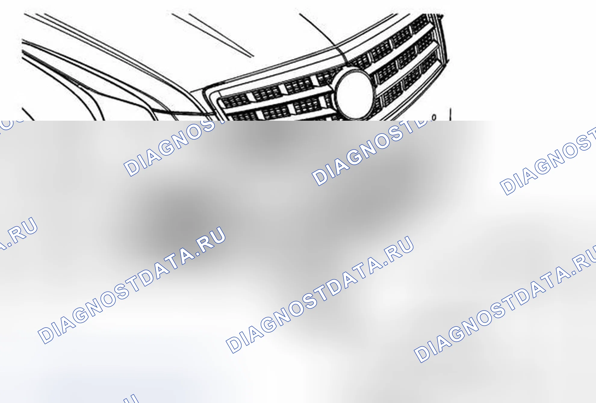 Рис. 9: Замена крышки отверстия для доступа переднего отбойника Fascia передний Tow Hook. Cadillac ATS I